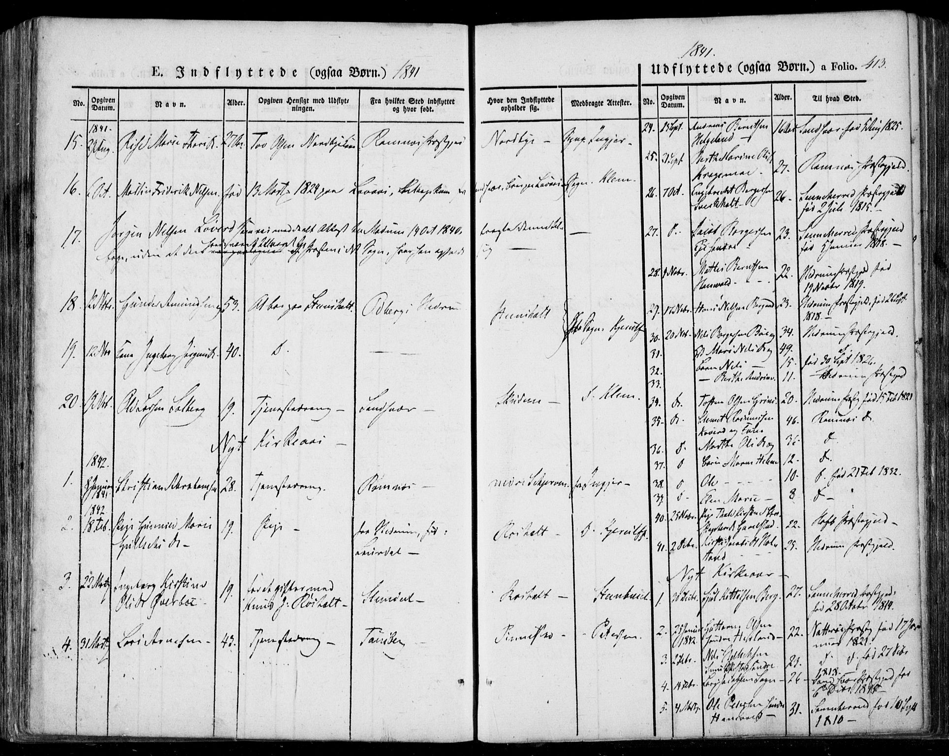 Lardal kirkebøker, AV/SAKO-A-350/F/Fa/L0006: Parish register (official) no. I 6, 1835-1860, p. 413