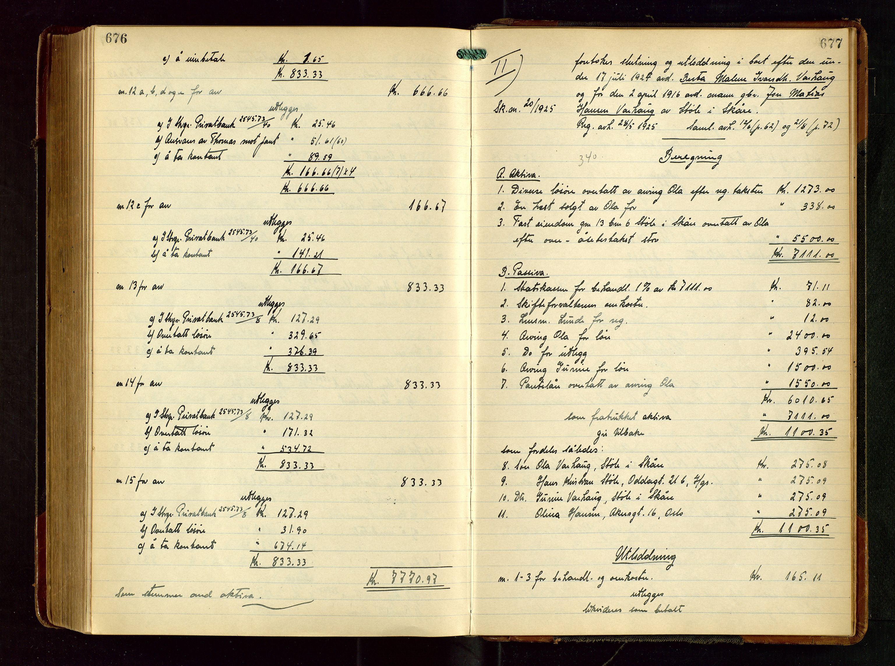 Karmsund sorenskriveri, AV/SAST-A-100311/01/IV/IVGB/L0003: SKIFTEUTLODNINGSPROTOKOLL, 1919-1925, p. 676-677