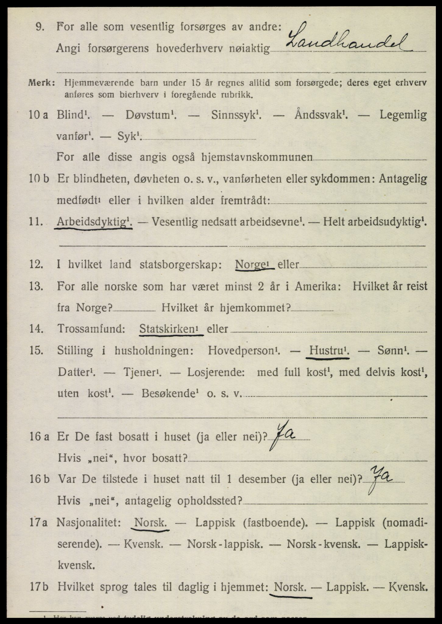 SAT, 1920 census for Brønnøy, 1920, p. 6103
