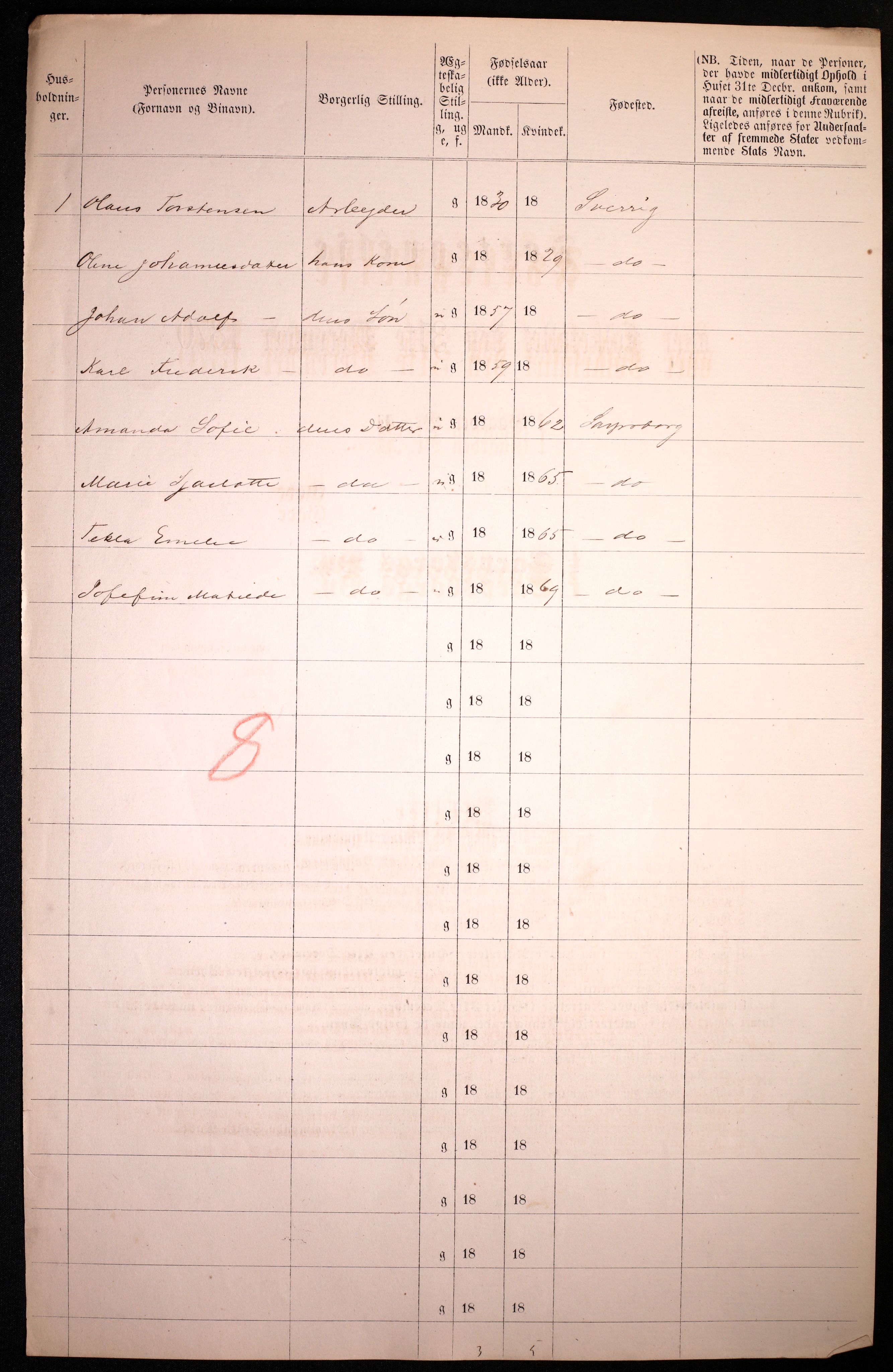 RA, 1870 census for 0102 Sarpsborg, 1870, p. 326