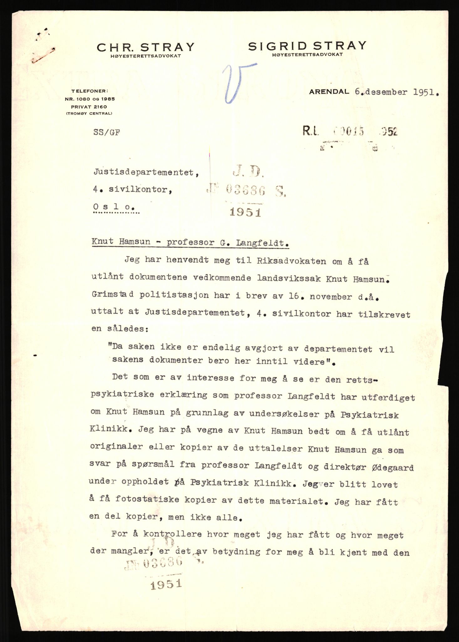 Landssvikarkivet, Arendal politikammer, AV/RA-S-3138-25/D/Dc, 1945-1951, p. 687