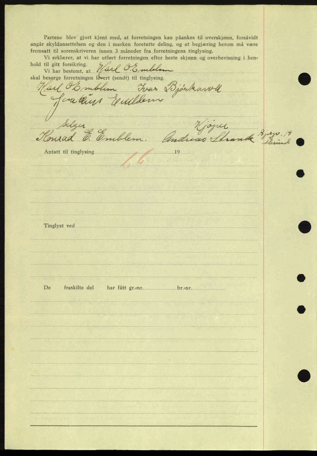 Nordre Sunnmøre sorenskriveri, AV/SAT-A-0006/1/2/2C/2Ca: Mortgage book no. A10, 1940-1941, Diary no: : 647/1941