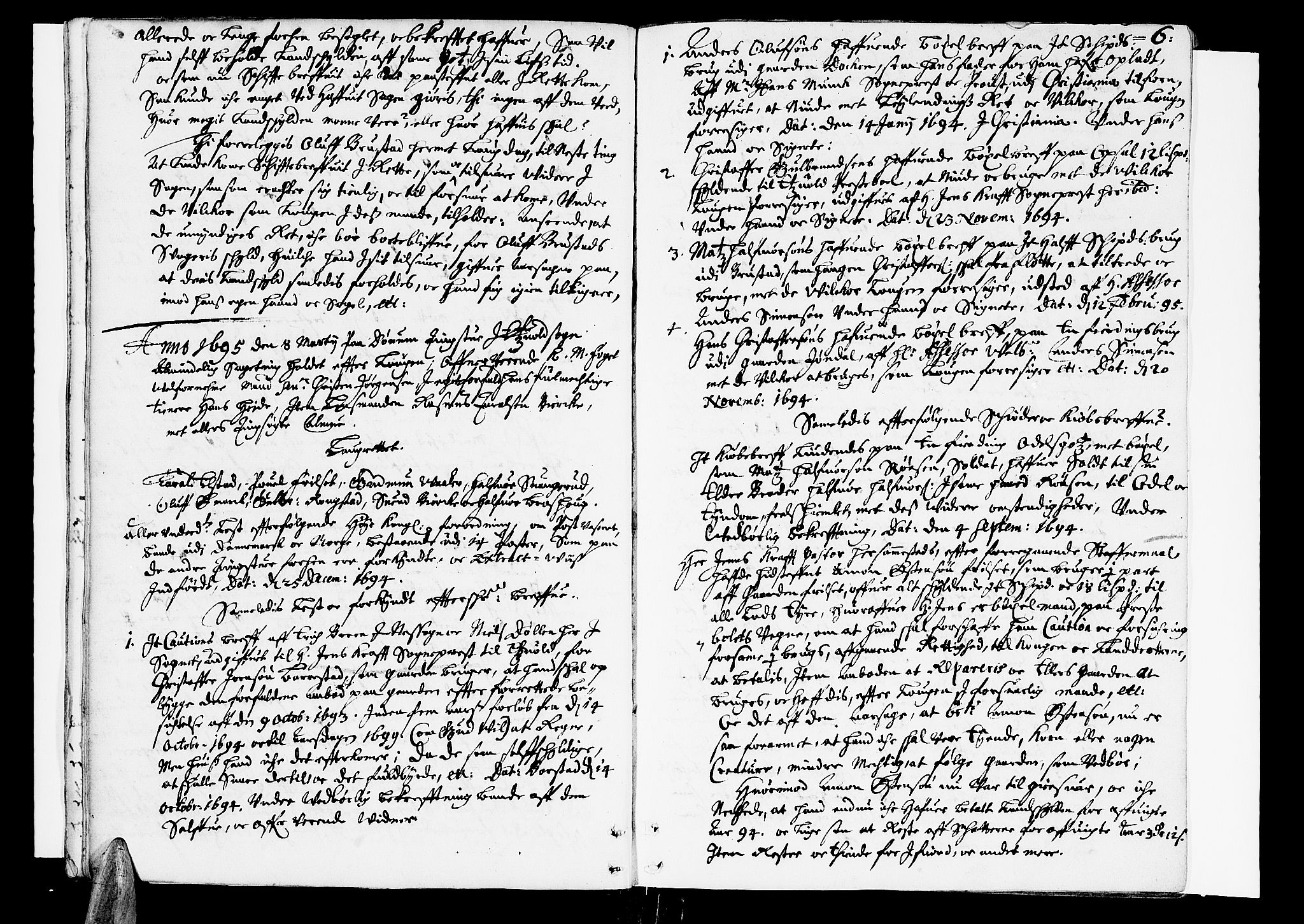 Øvre Romerike sorenskriveri, SAO/A-10649/F/Fb/L0033: Tingbok 33, 1695, p. 5b-6a