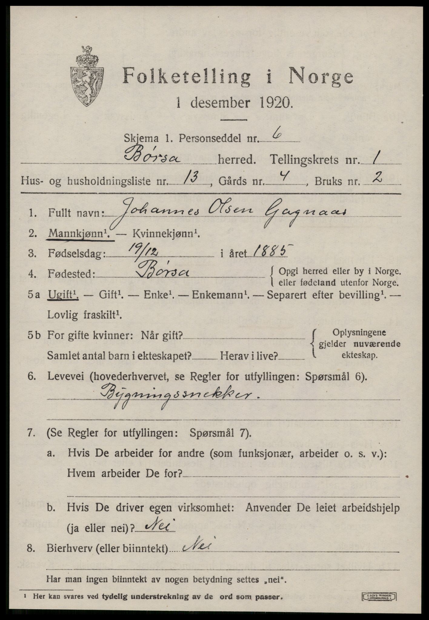 SAT, 1920 census for Børsa, 1920, p. 727