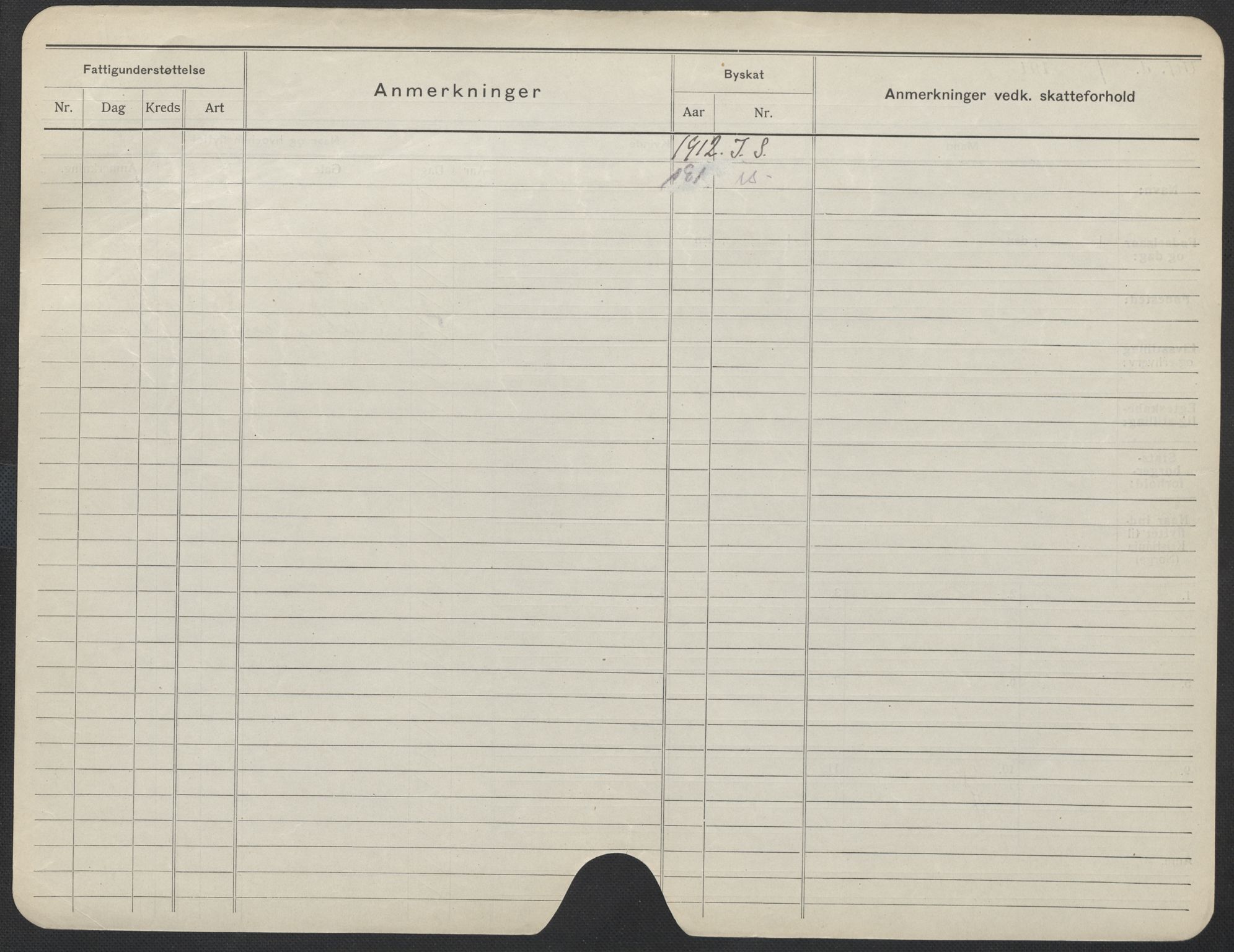 Oslo folkeregister, Registerkort, SAO/A-11715/F/Fa/Fac/L0012: Kvinner, 1906-1914, p. 1250b