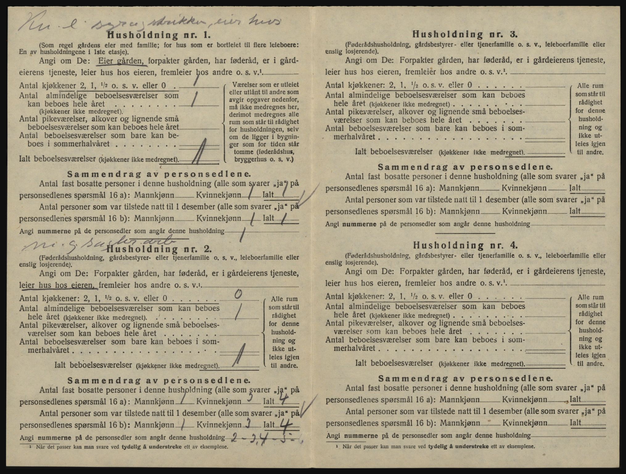 SAO, 1920 census for Glemmen, 1920, p. 254