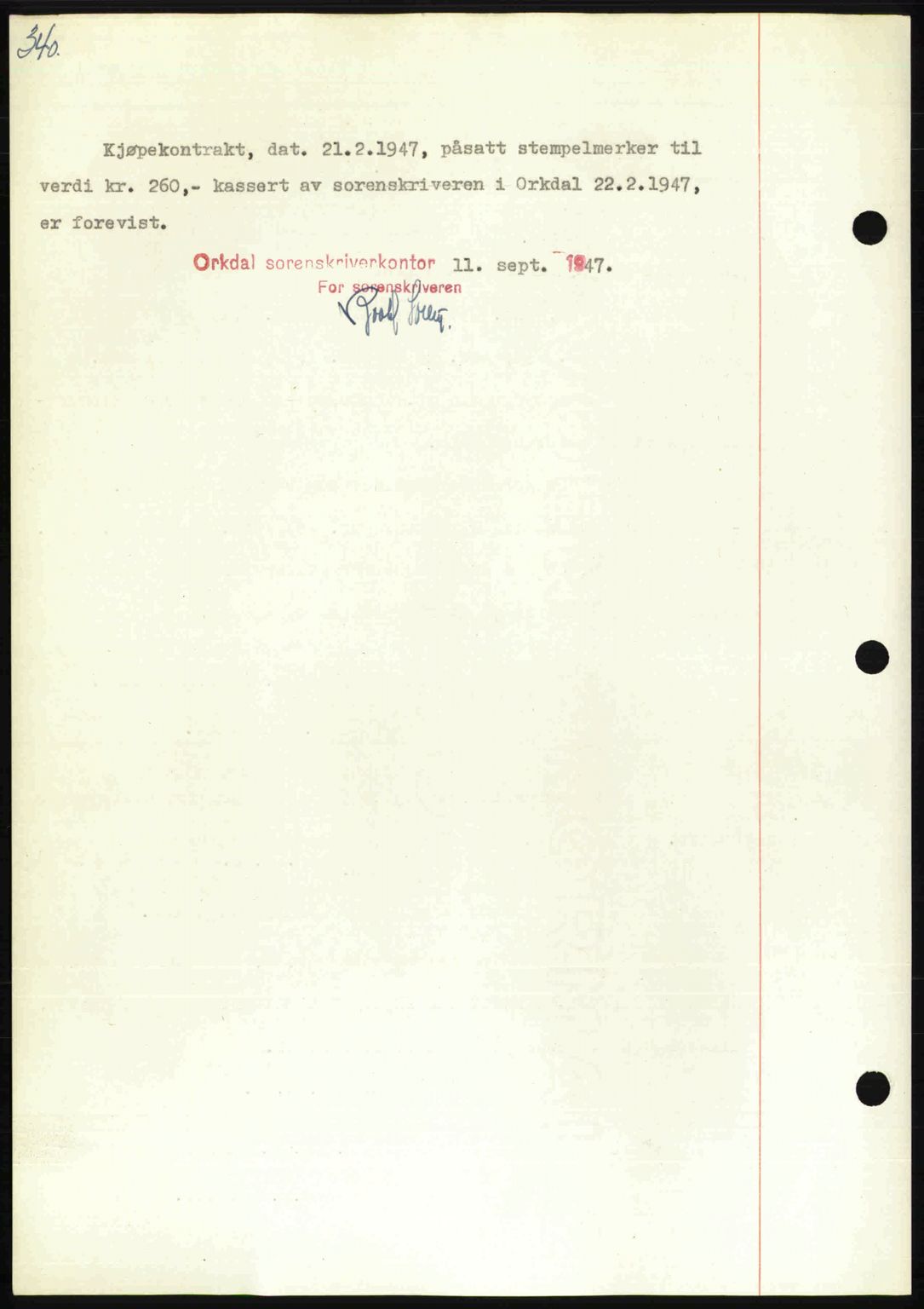 Orkdal sorenskriveri, SAT/A-4169/1/2/2C: Mortgage book no. A, 1947-1947, Diary no: : 1145/1947