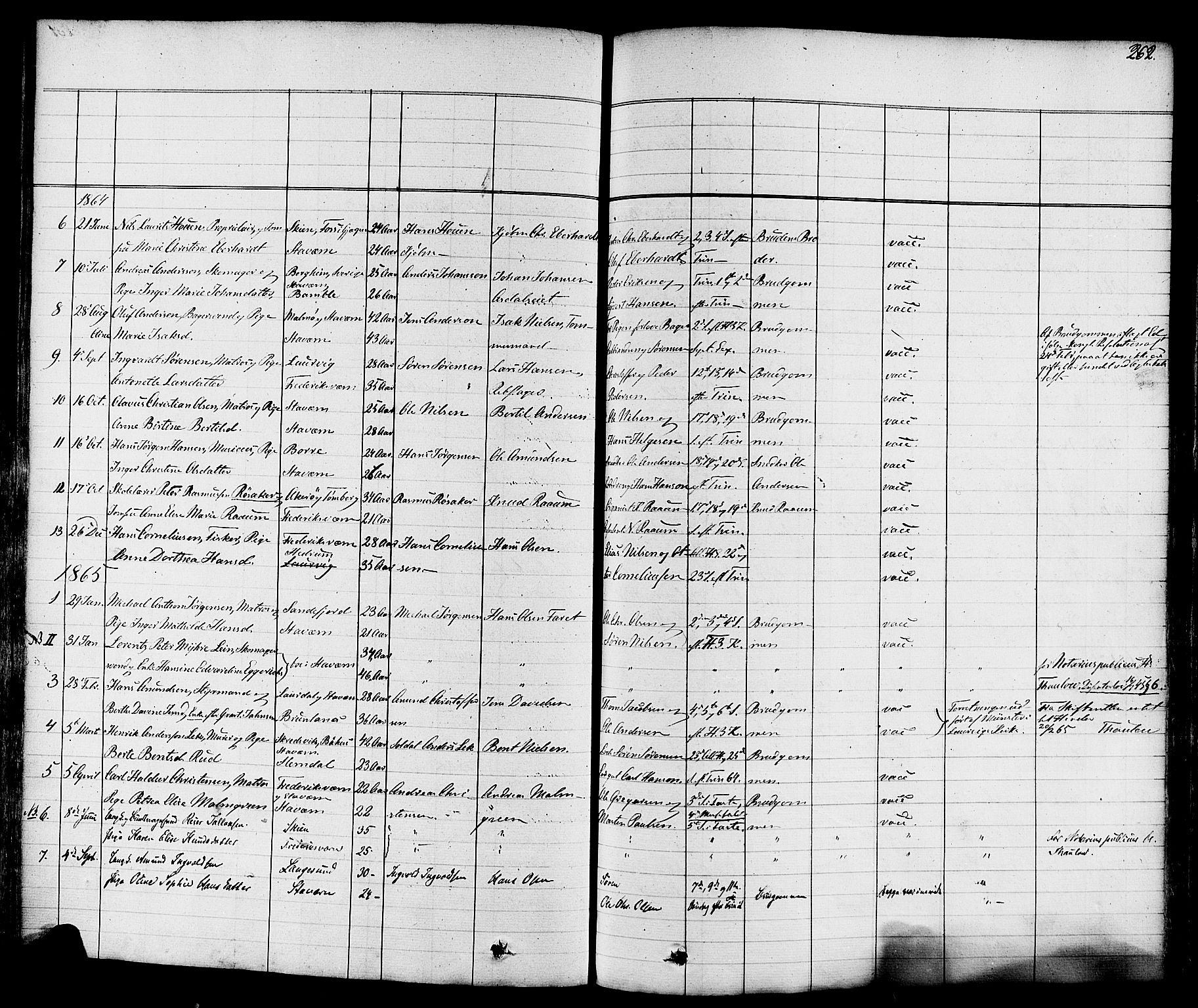 Stavern kirkebøker, AV/SAKO-A-318/F/Fa/L0007: Parish register (official) no. 7, 1840-1877, p. 262