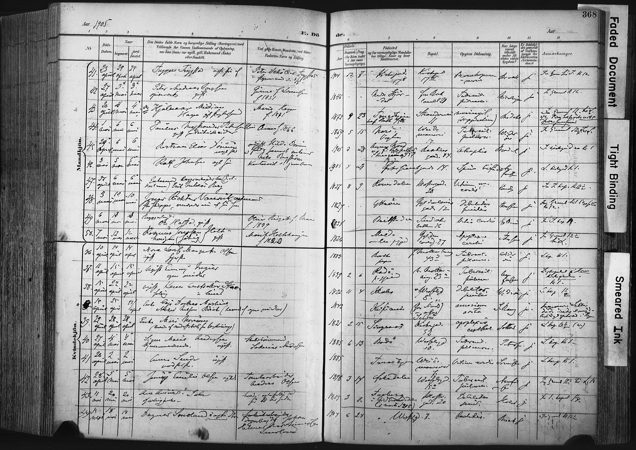 Ministerialprotokoller, klokkerbøker og fødselsregistre - Sør-Trøndelag, AV/SAT-A-1456/604/L0201: Parish register (official) no. 604A21, 1901-1911, p. 368