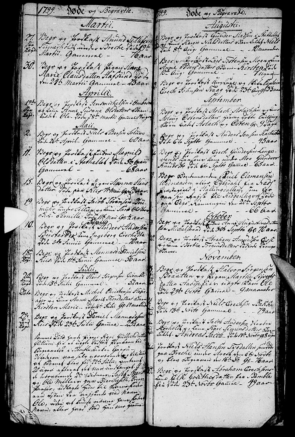 Bamble kirkebøker, SAKO/A-253/G/Ga/L0002: Parish register (copy) no. I 2, 1794-1800