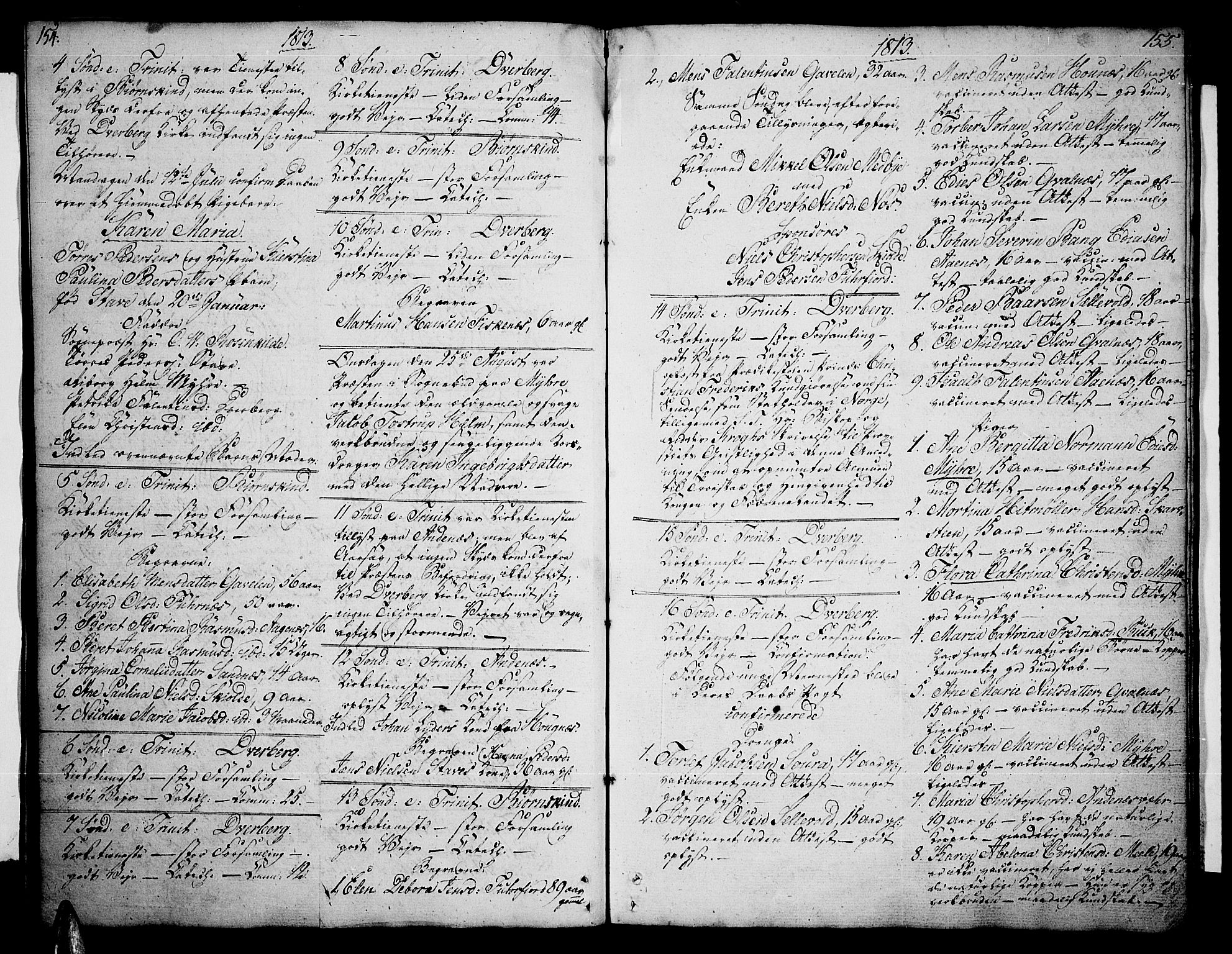 Ministerialprotokoller, klokkerbøker og fødselsregistre - Nordland, AV/SAT-A-1459/897/L1394: Parish register (official) no. 897A02, 1788-1820, p. 154-155