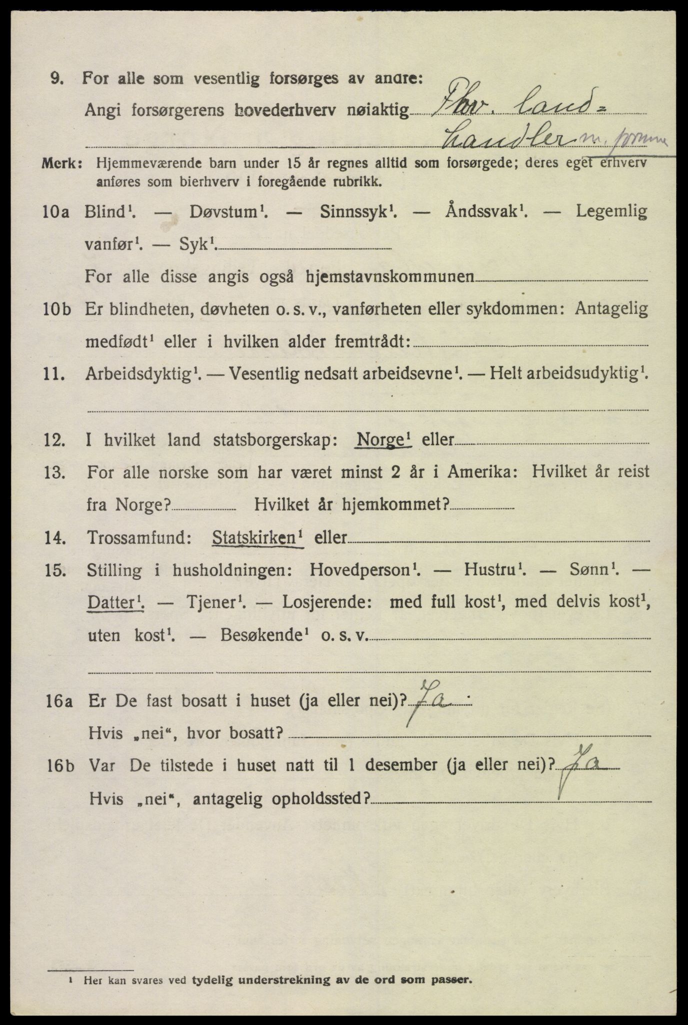 SAK, 1920 census for Vennesla, 1920, p. 4805
