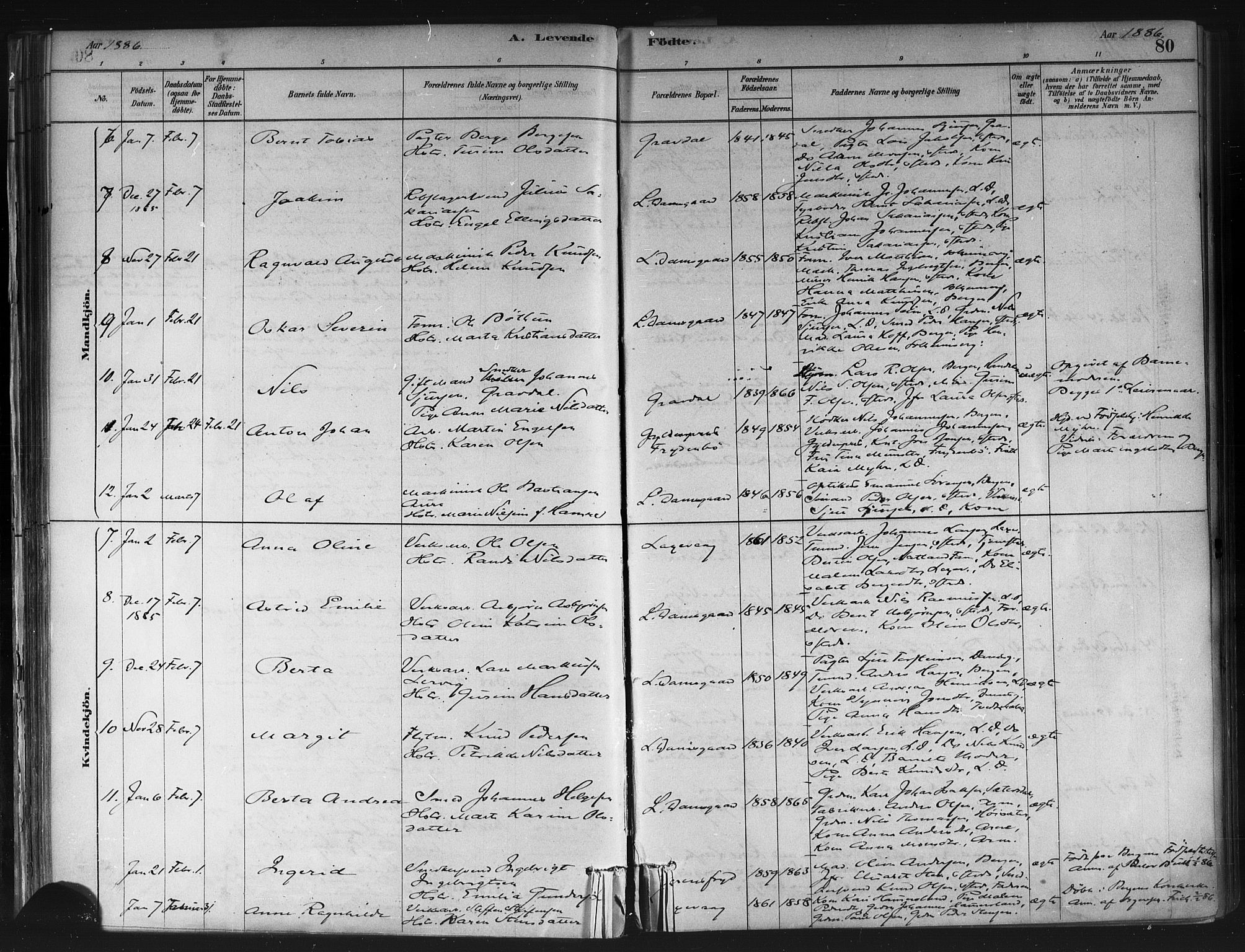 Askøy Sokneprestembete, AV/SAB-A-74101/H/Ha/Haa/Haae/L0002: Parish register (official) no. E 2, 1878-1891, p. 80