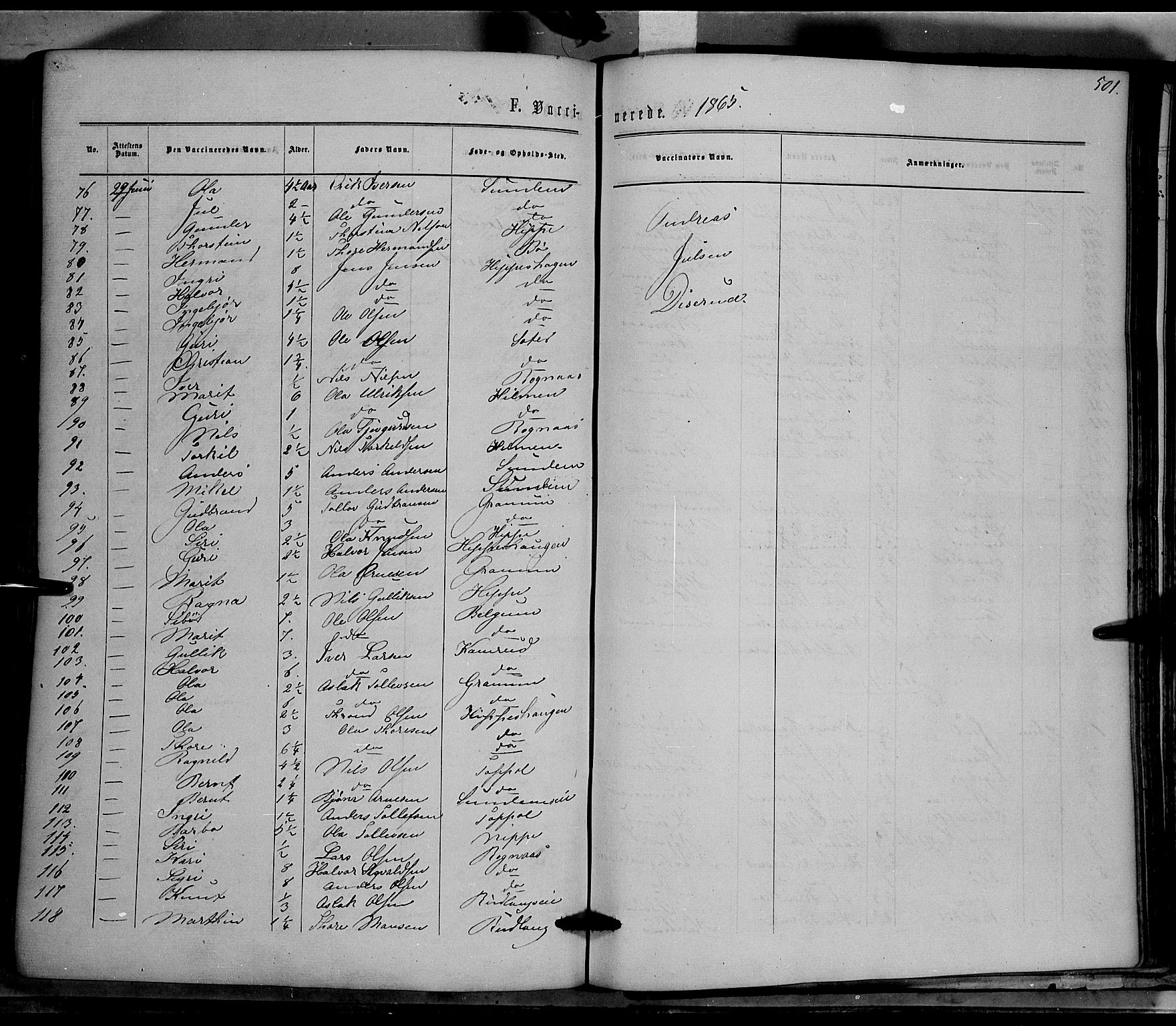 Nord-Aurdal prestekontor, AV/SAH-PREST-132/H/Ha/Haa/L0008: Parish register (official) no. 8, 1863-1875, p. 501