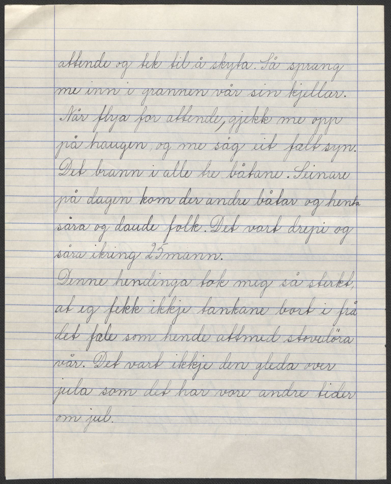 Det norske totalavholdsselskap, RA/PA-0419/E/Eb/L0603: Skolestiler om krigstida (ordnet topografisk etter distrikt og skole), 1946, p. 77
