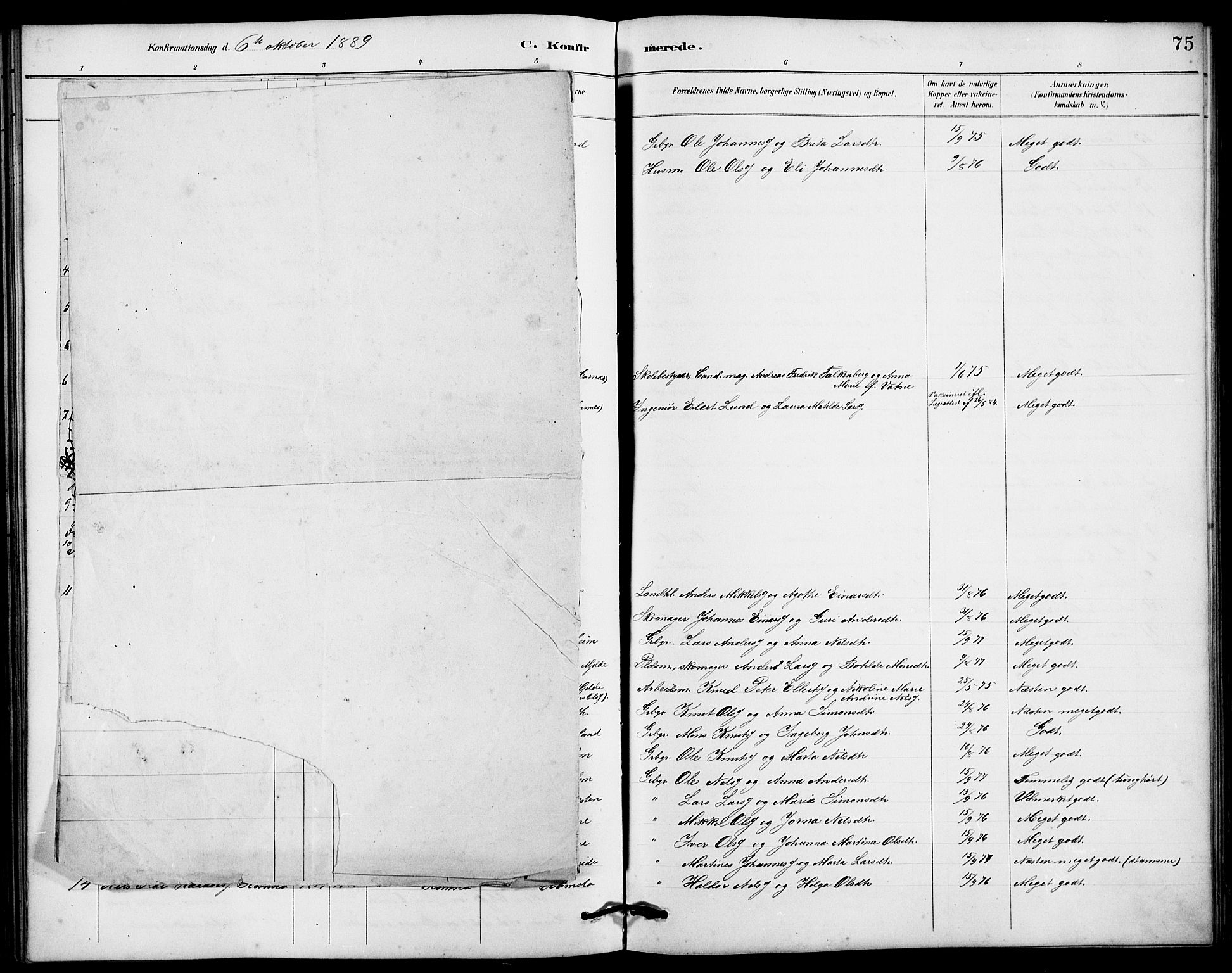 Haus sokneprestembete, AV/SAB-A-75601/H/Hab: Parish register (copy) no. B 3, 1885-1899, p. 75