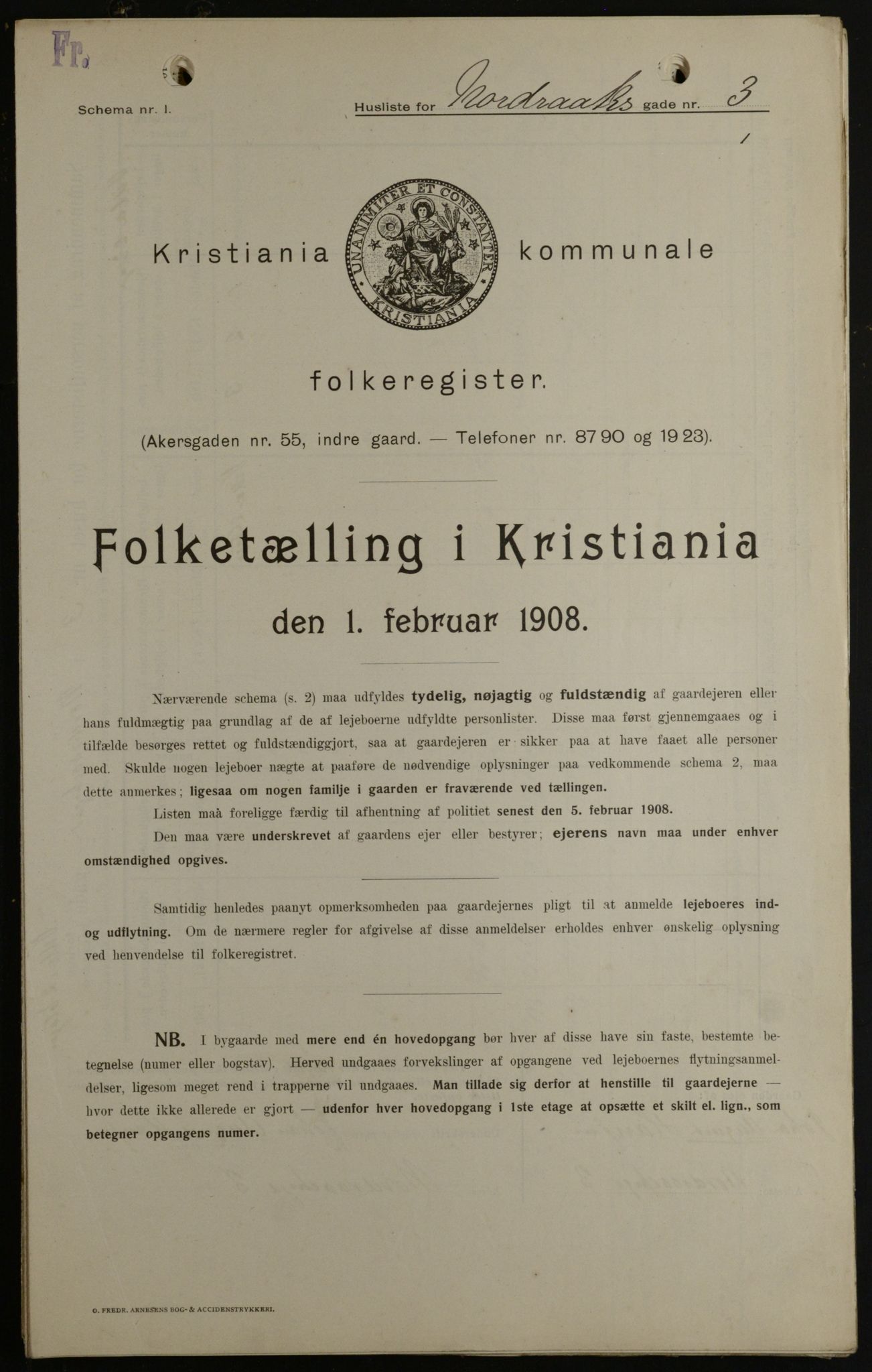 OBA, Municipal Census 1908 for Kristiania, 1908, p. 65910