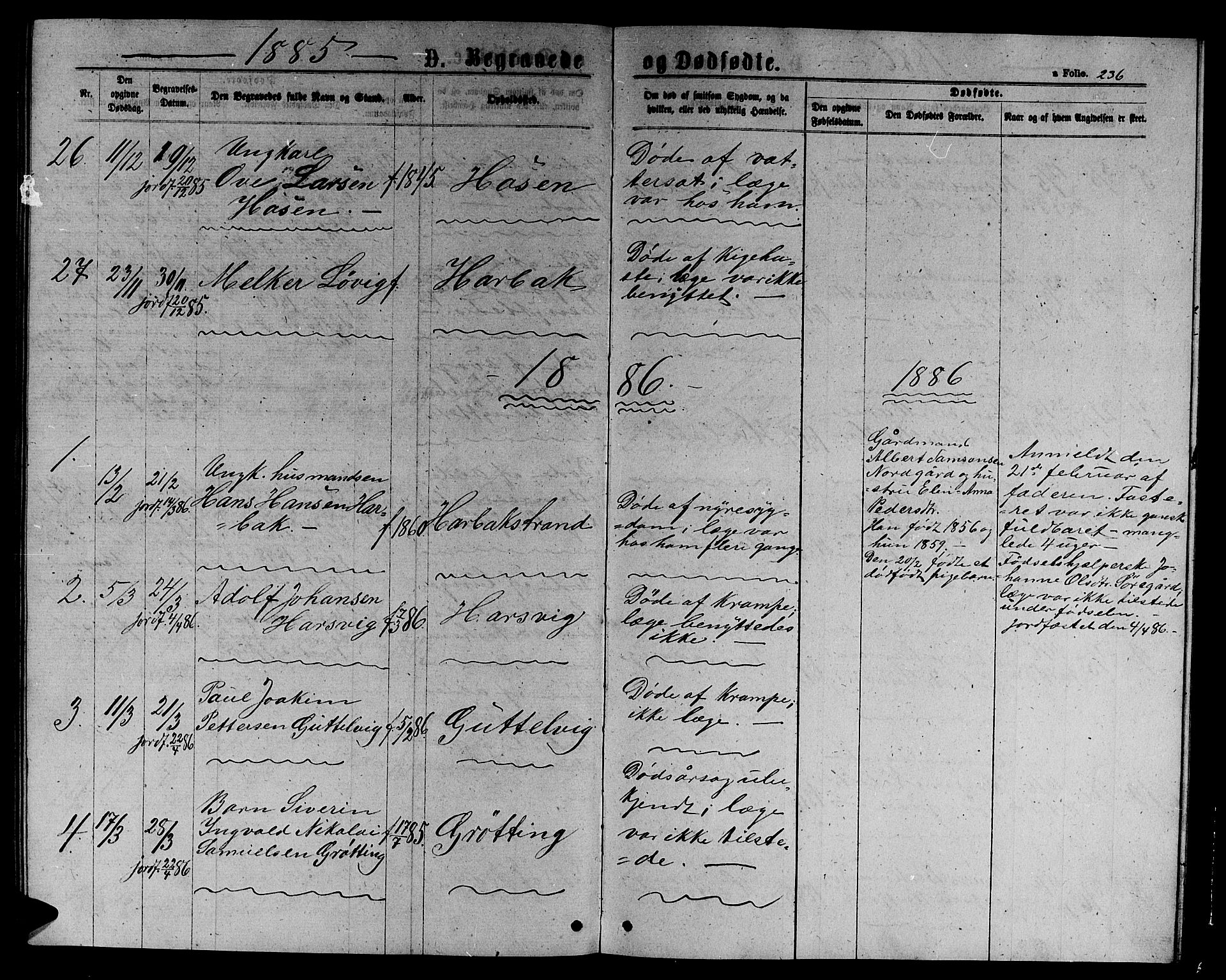 Ministerialprotokoller, klokkerbøker og fødselsregistre - Sør-Trøndelag, SAT/A-1456/656/L0695: Parish register (copy) no. 656C01, 1867-1889, p. 236