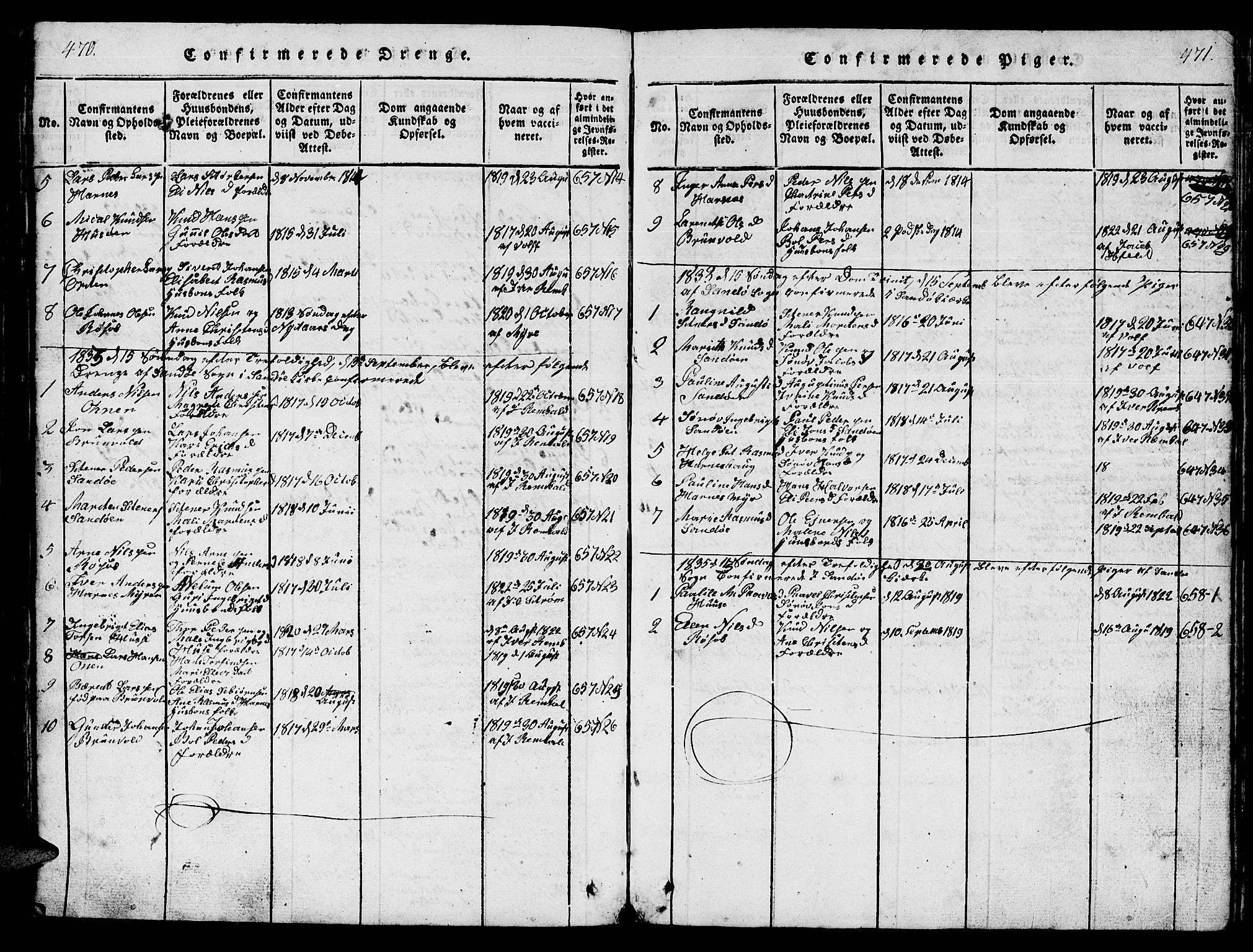 Ministerialprotokoller, klokkerbøker og fødselsregistre - Møre og Romsdal, AV/SAT-A-1454/561/L0731: Parish register (copy) no. 561C01, 1817-1867, p. 470-471