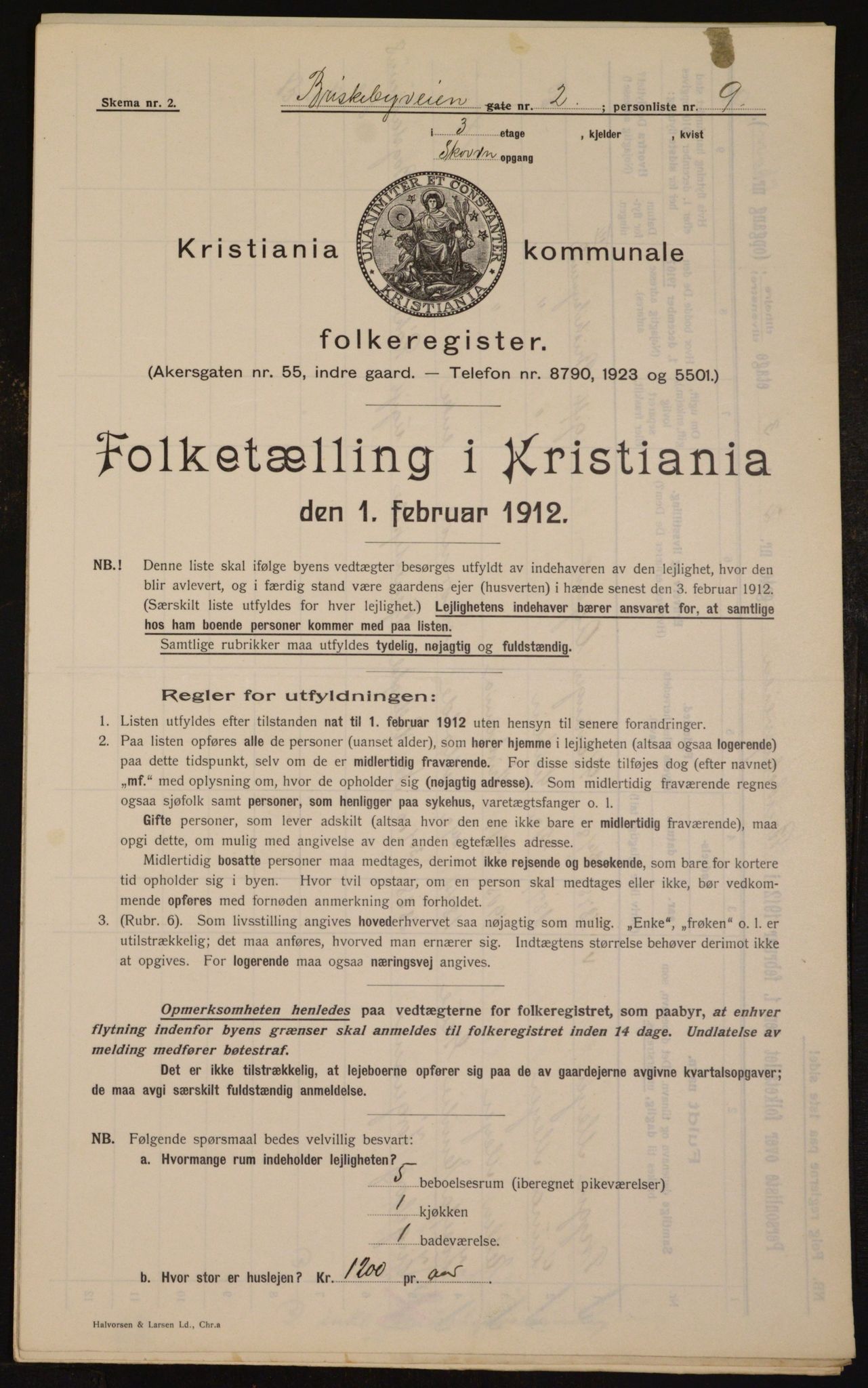 OBA, Municipal Census 1912 for Kristiania, 1912, p. 9035