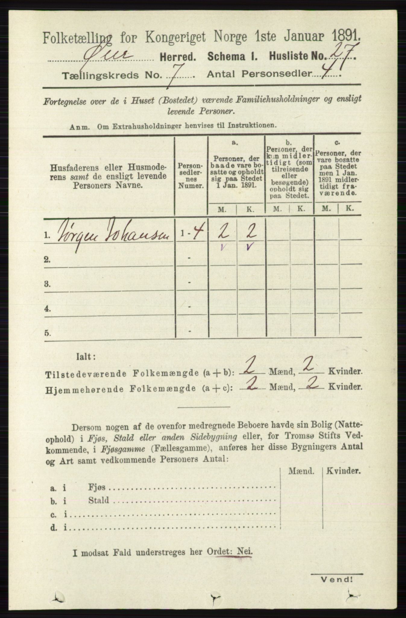 RA, 1891 census for 0521 Øyer, 1891, p. 2469