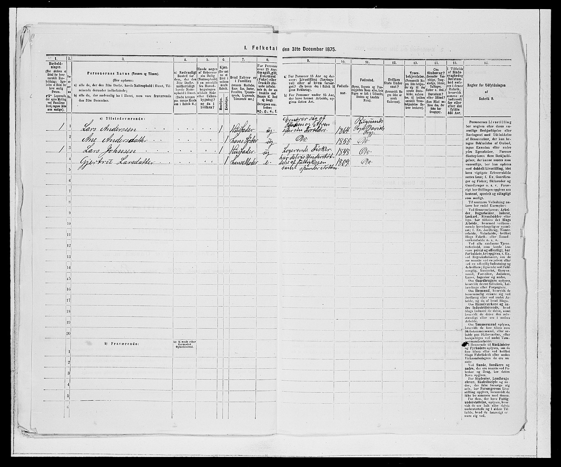 SAB, 1875 Census for 1442P Davik, 1875, p. 688