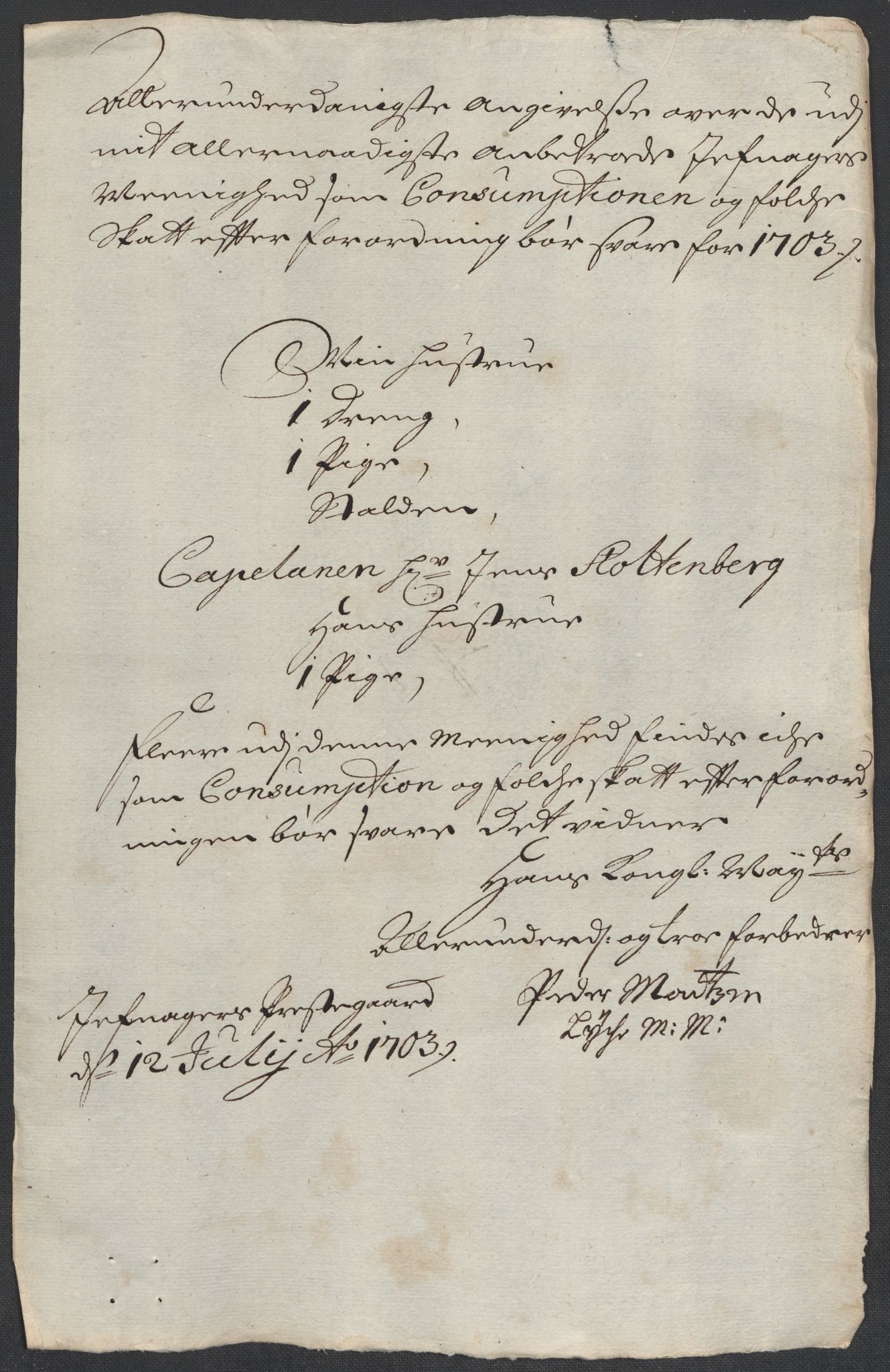 Rentekammeret inntil 1814, Reviderte regnskaper, Fogderegnskap, AV/RA-EA-4092/R18/L1301: Fogderegnskap Hadeland, Toten og Valdres, 1703, p. 116