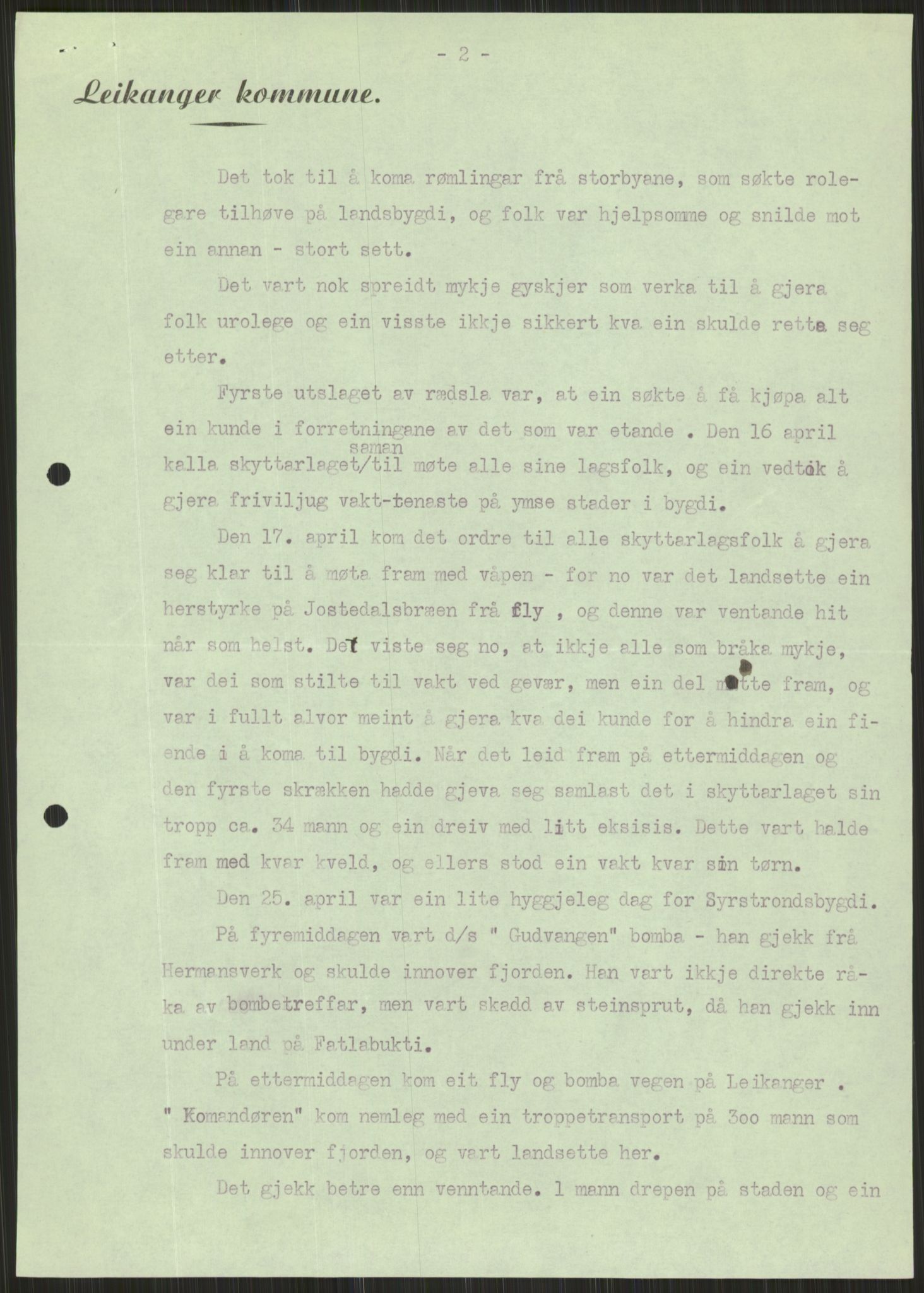 Forsvaret, Forsvarets krigshistoriske avdeling, AV/RA-RAFA-2017/Y/Ya/L0015: II-C-11-31 - Fylkesmenn.  Rapporter om krigsbegivenhetene 1940., 1940, p. 554