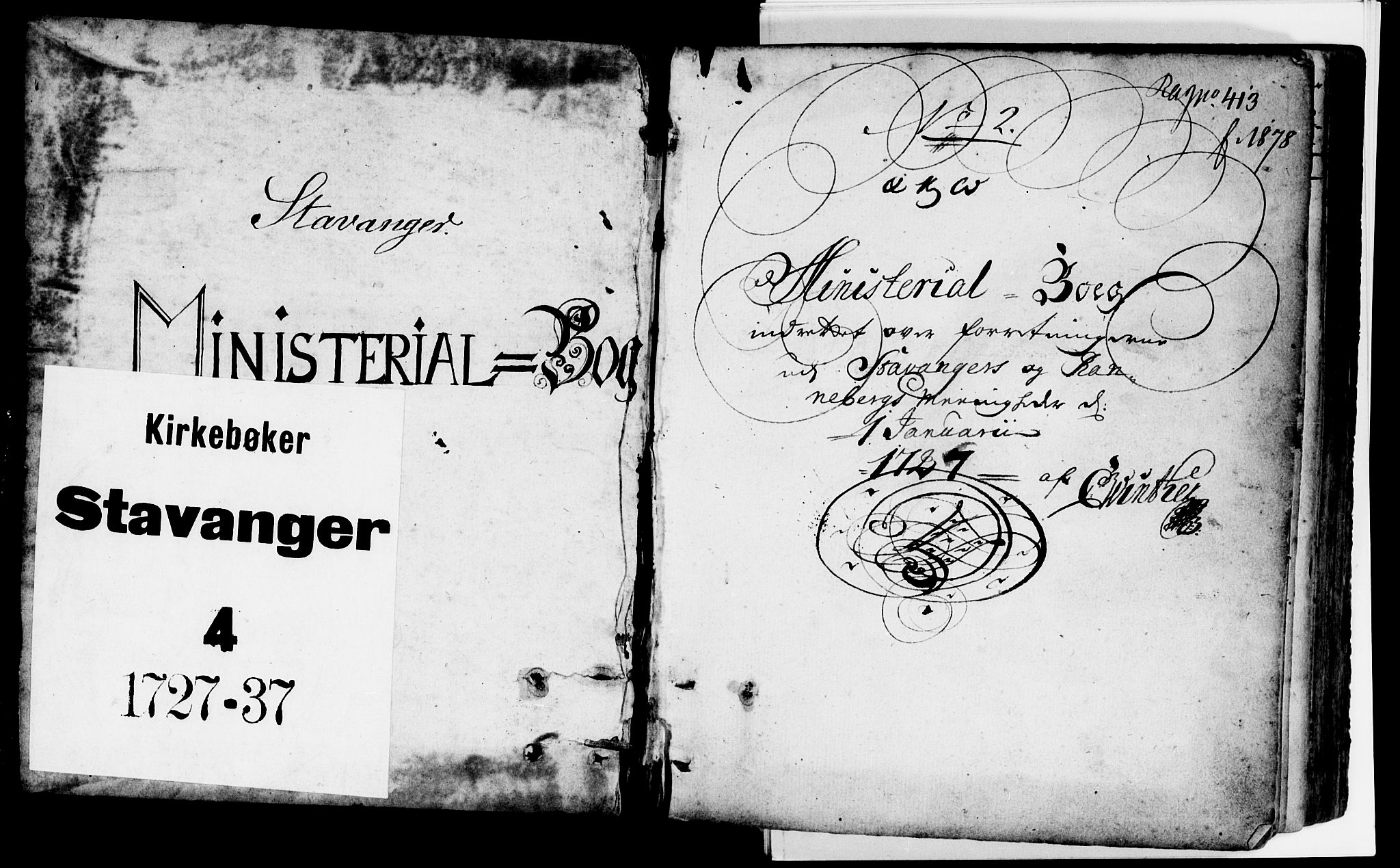 Domkirken sokneprestkontor, SAST/A-101812/001/30/30BA/L0002: Parish register (official) no. A 2 /1, 1727-1738