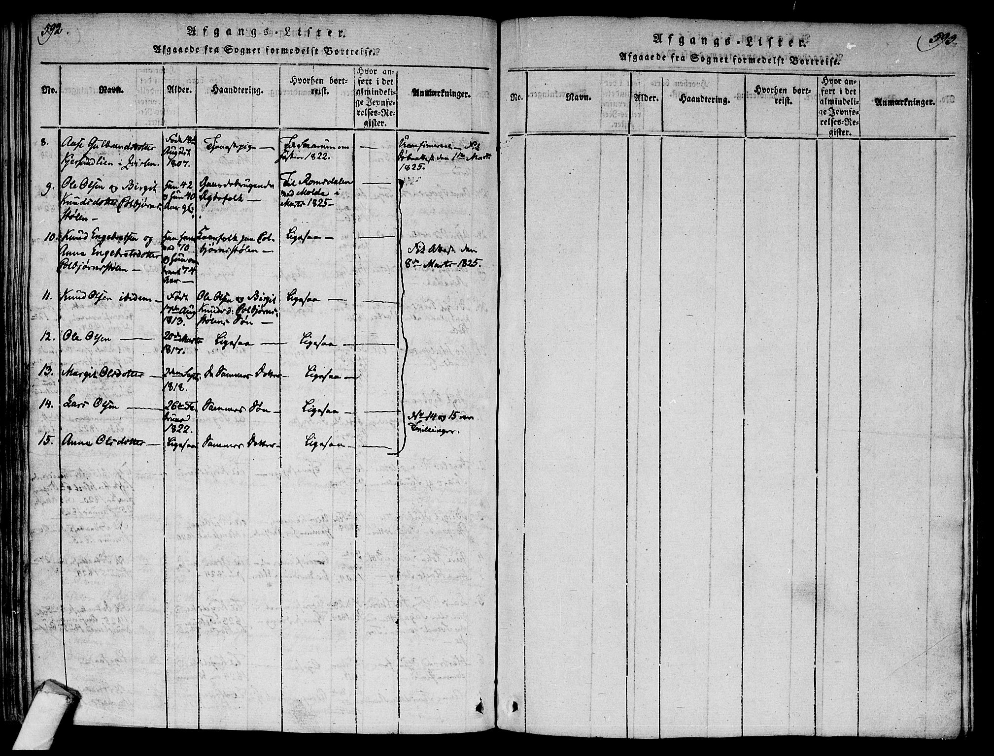 Ål kirkebøker, AV/SAKO-A-249/F/Fa/L0004: Parish register (official) no. I 4, 1815-1825, p. 592-593