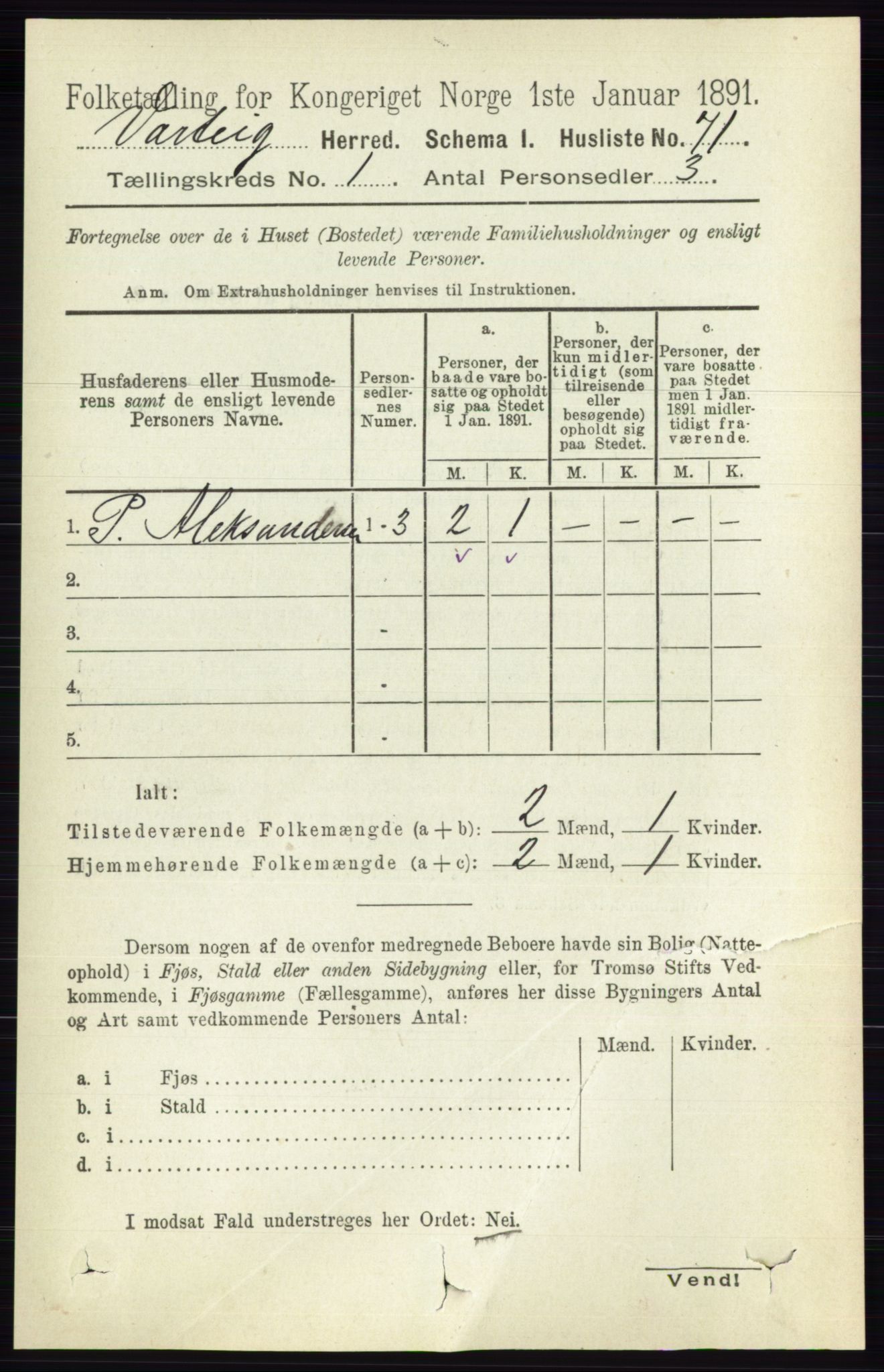 RA, 1891 census for 0114 Varteig, 1891, p. 86