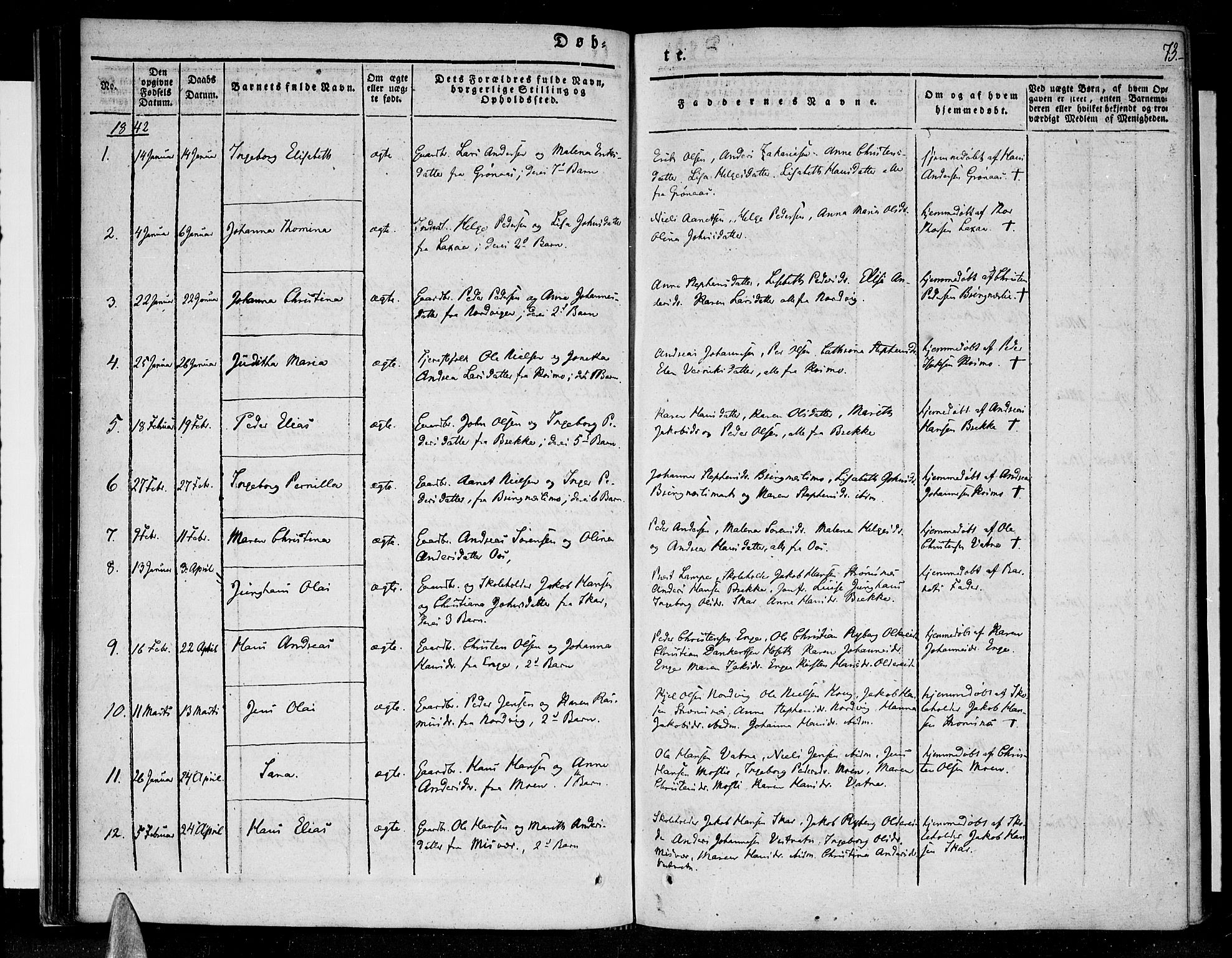 Ministerialprotokoller, klokkerbøker og fødselsregistre - Nordland, SAT/A-1459/852/L0737: Parish register (official) no. 852A07, 1833-1849, p. 73