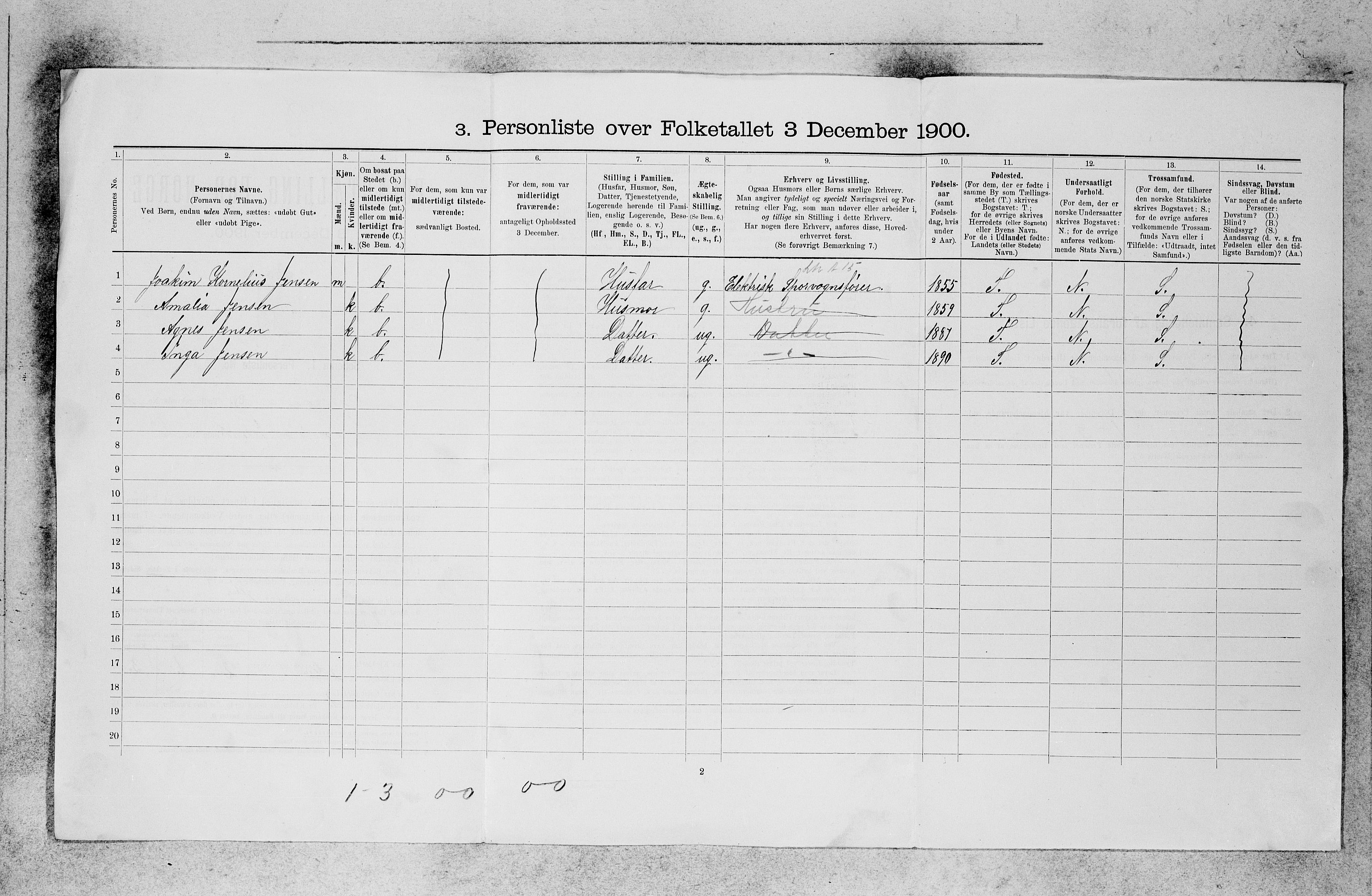 SAB, 1900 census for Bergen, 1900, p. 24209