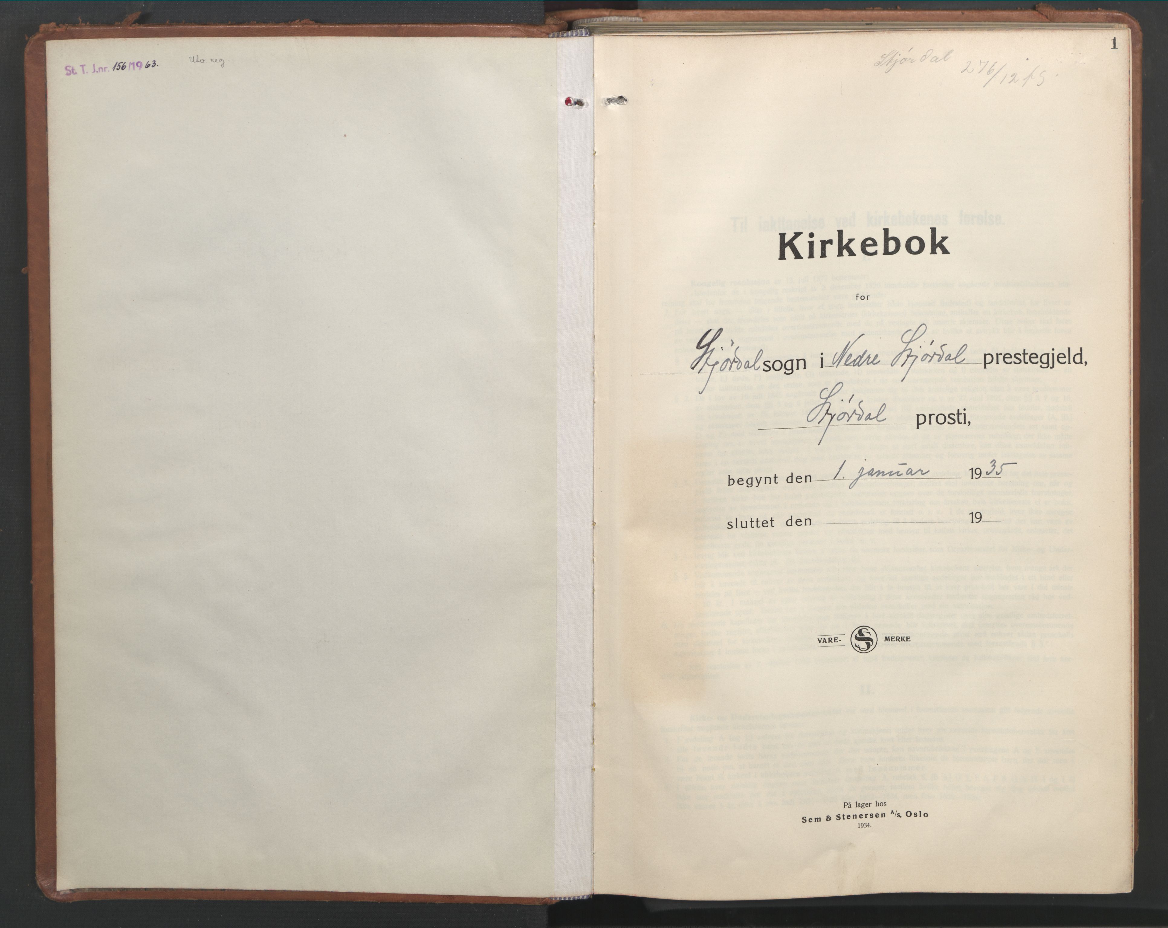 Ministerialprotokoller, klokkerbøker og fødselsregistre - Nord-Trøndelag, SAT/A-1458/709/L0089: Parish register (copy) no. 709C03, 1935-1948, p. 1