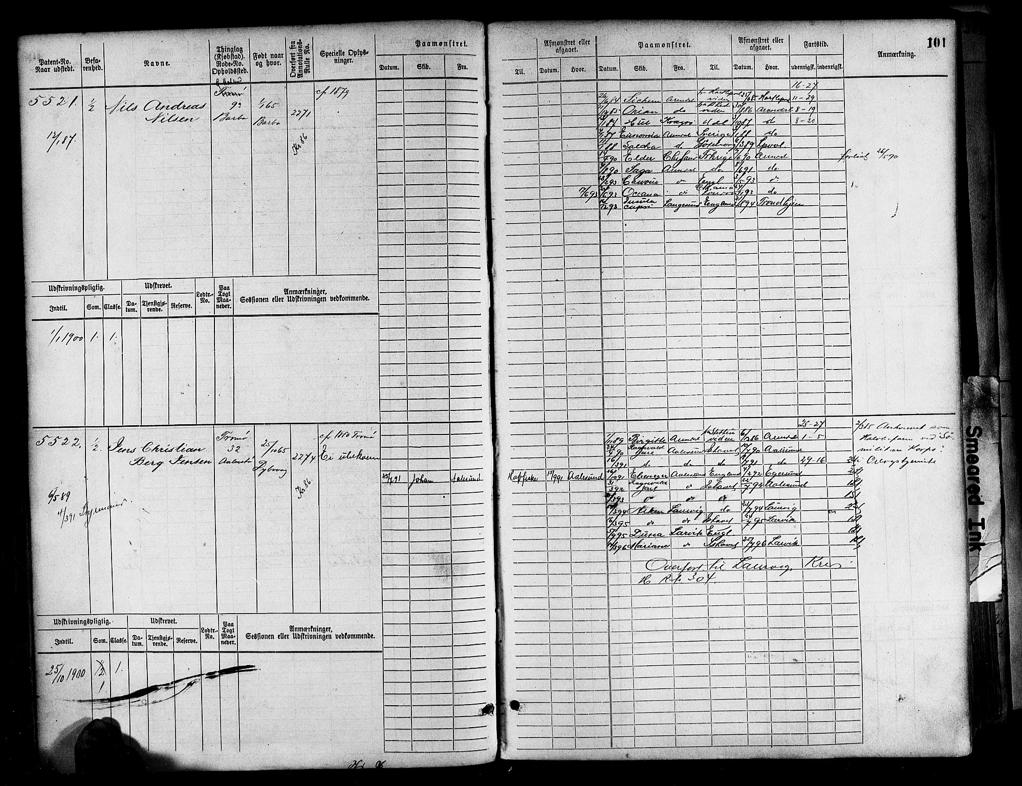 Arendal mønstringskrets, AV/SAK-2031-0012/F/Fb/L0017: Hovedrulle A nr 5323-6076, S-15, 1884-1892, p. 102
