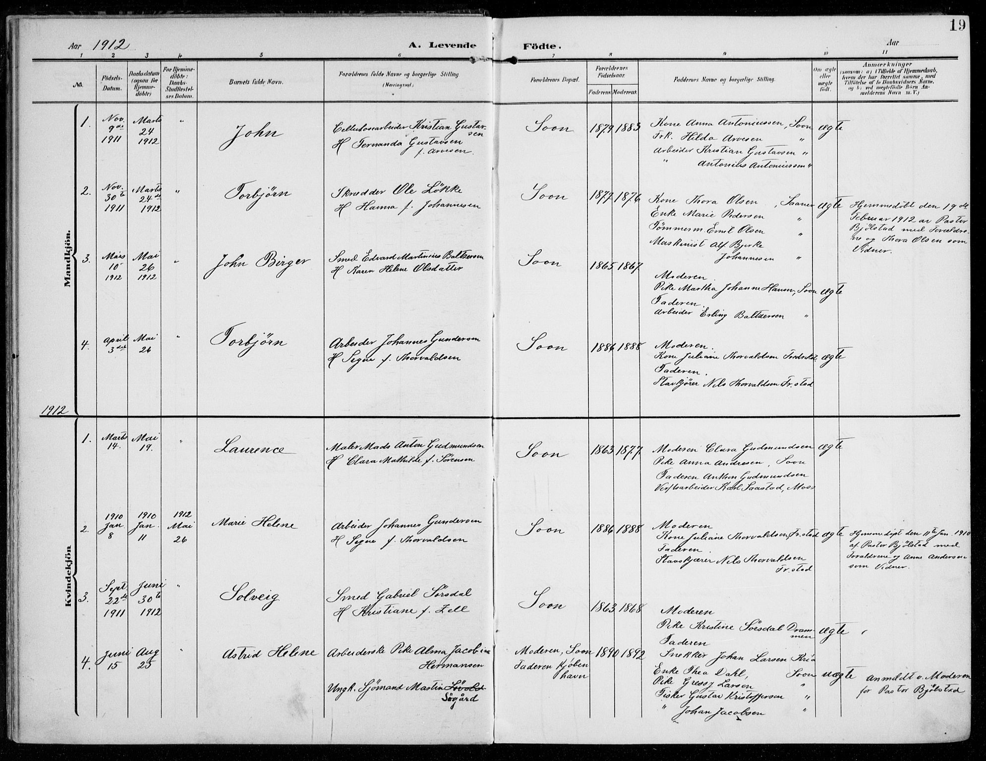 Vestby prestekontor Kirkebøker, SAO/A-10893/F/Fc/L0002: Parish register (official) no. III 2, 1906-1940, p. 19