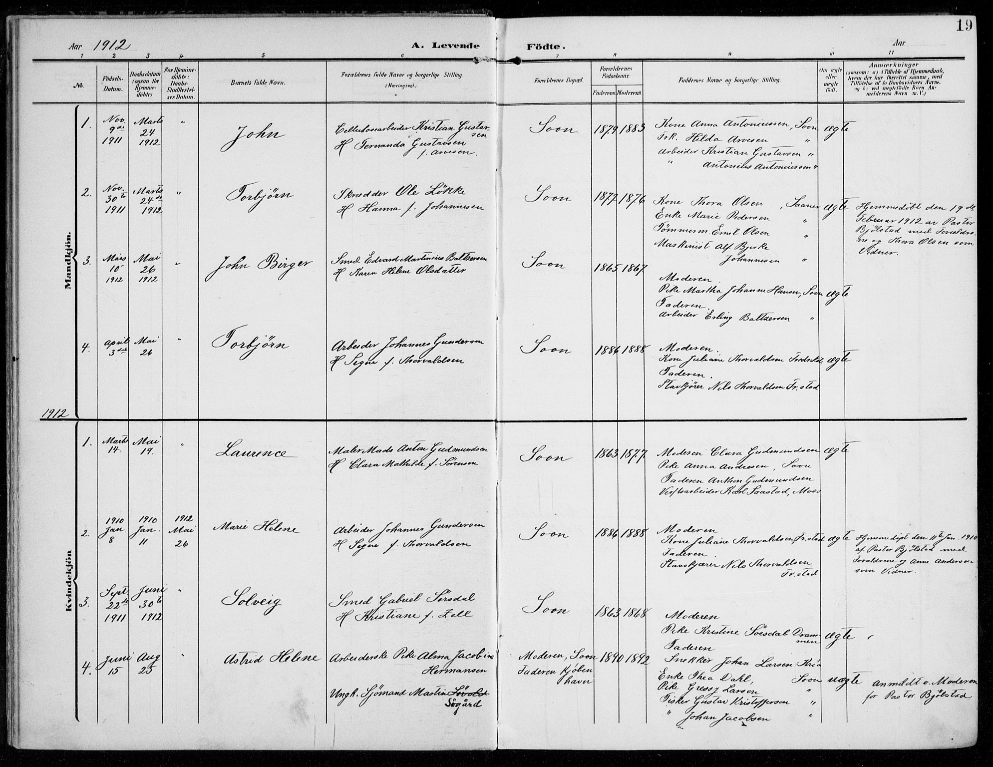 Vestby prestekontor Kirkebøker, AV/SAO-A-10893/F/Fc/L0002: Parish register (official) no. III 2, 1906-1940, p. 19