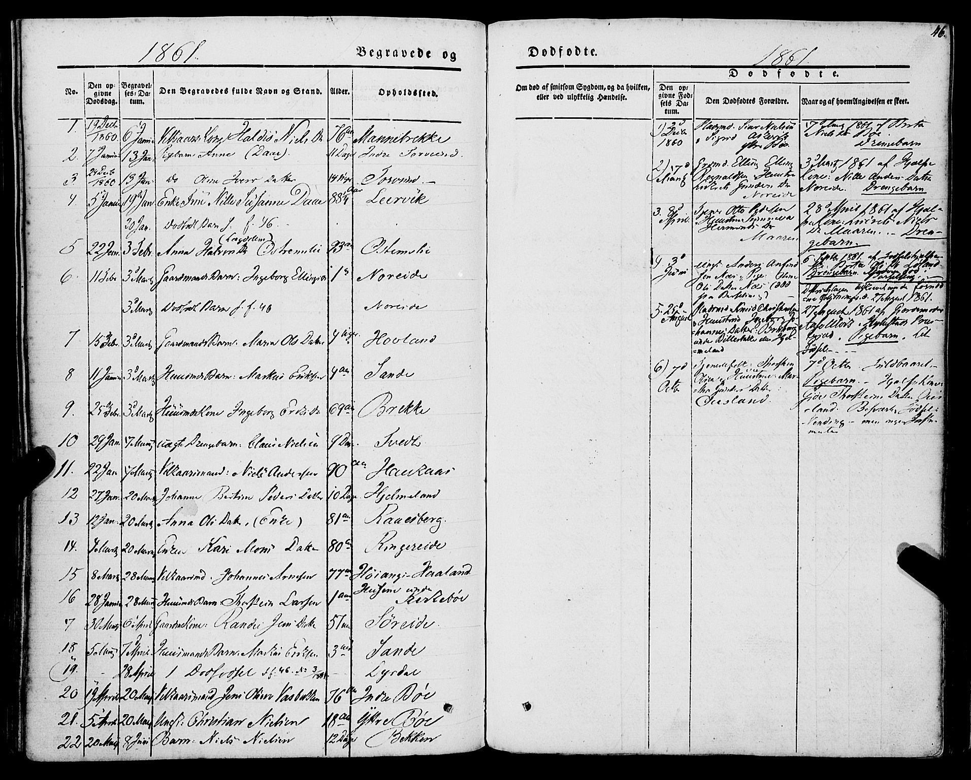 Lavik sokneprestembete, SAB/A-80901: Parish register (official) no. A 3, 1843-1863, p. 46
