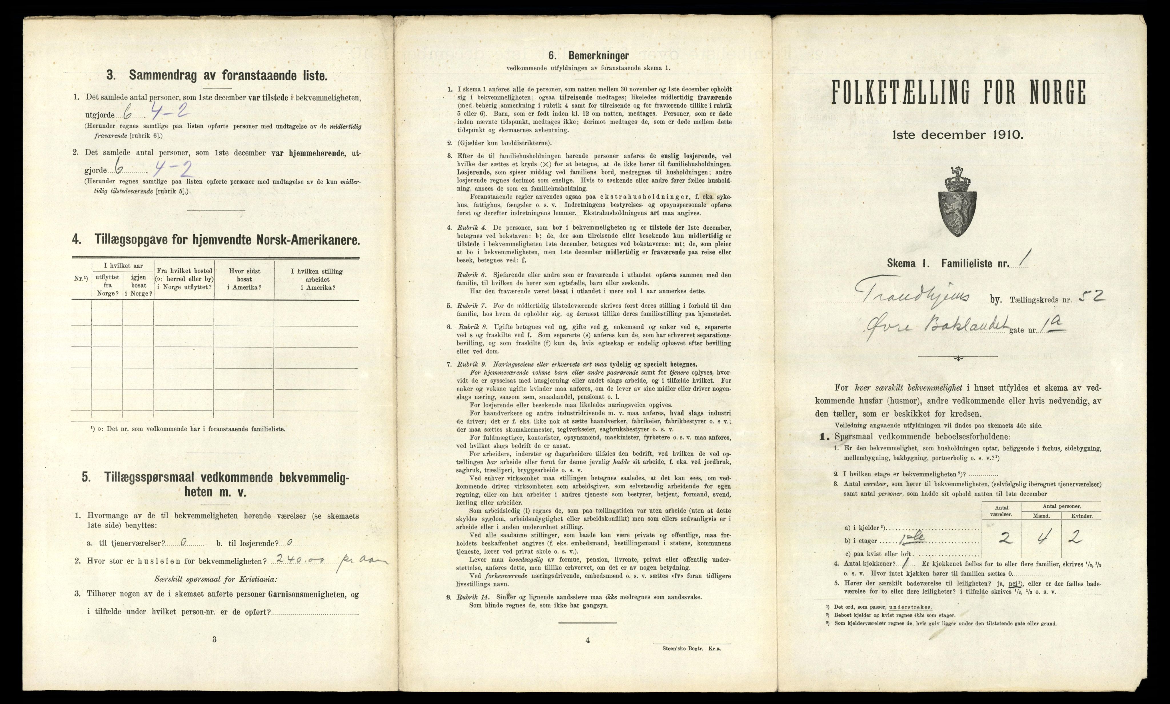 RA, 1910 census for Trondheim, 1910, p. 13663