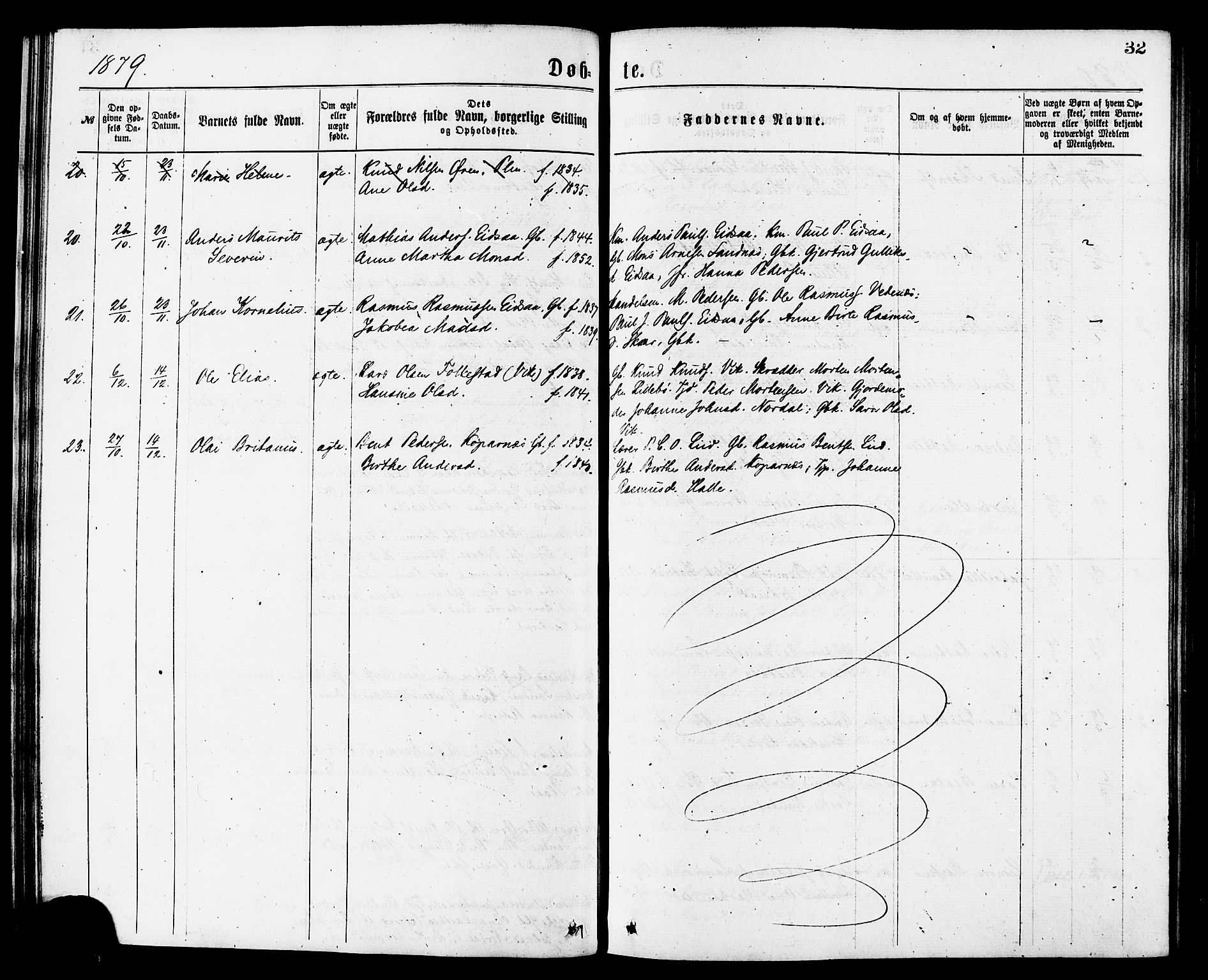 Ministerialprotokoller, klokkerbøker og fødselsregistre - Møre og Romsdal, AV/SAT-A-1454/502/L0024: Parish register (official) no. 502A02, 1873-1884, p. 32