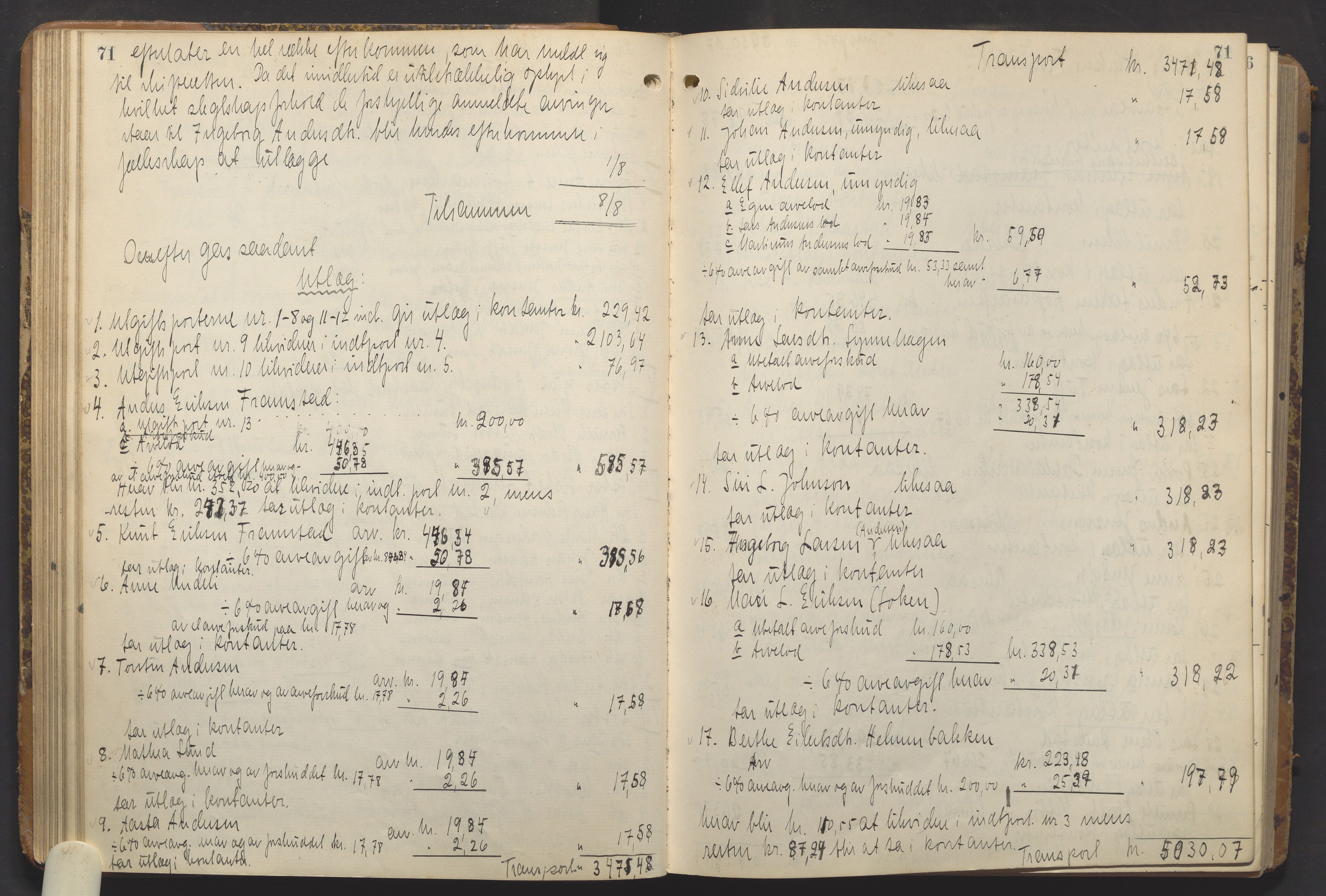 Hadeland og Land tingrett, AV/SAH-TING-010/J/Jd/L0005: Skifteutlodningsprotokoll, 1913-1924, p. 71