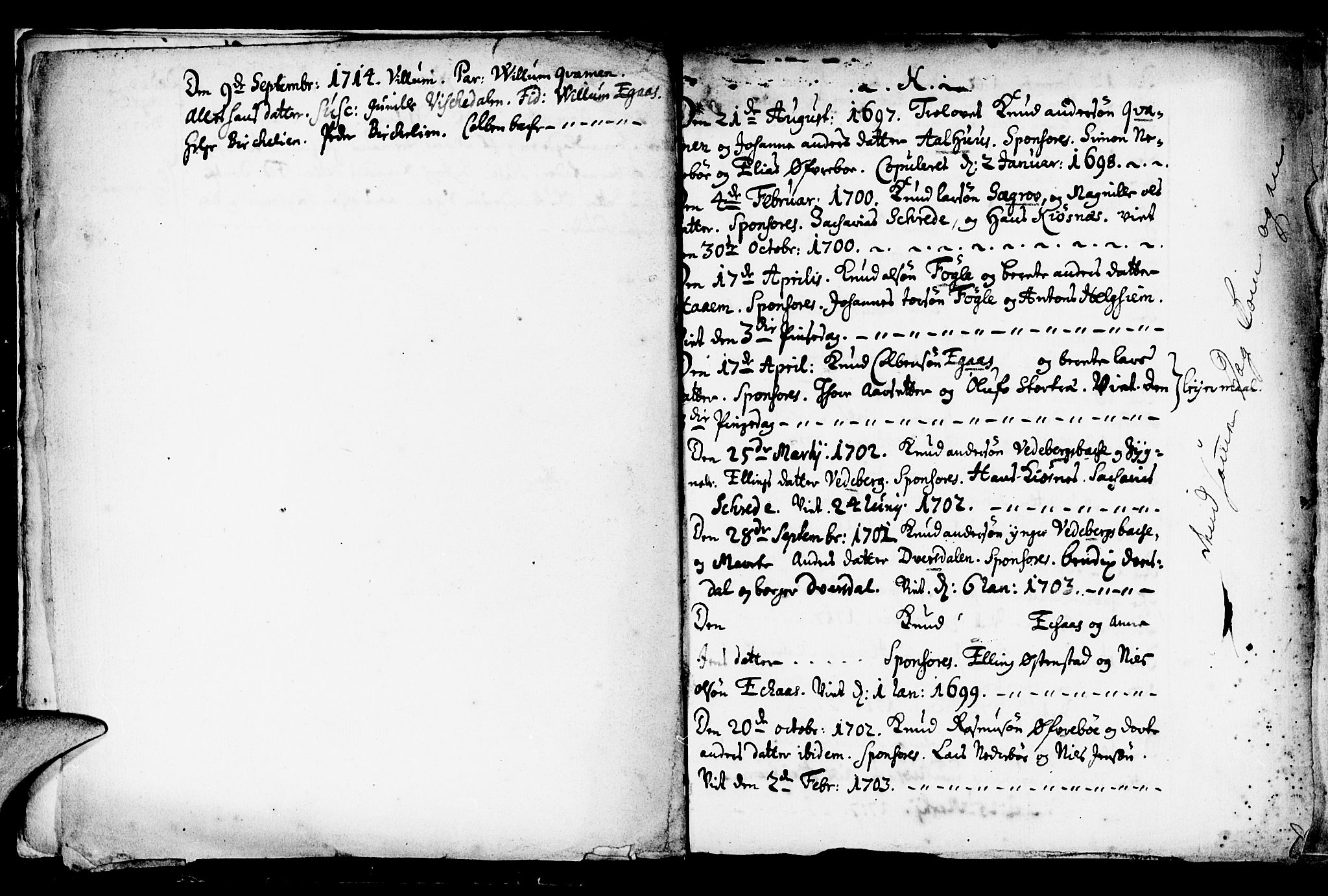 Jølster sokneprestembete, AV/SAB-A-80701/H/Haa/Haaa/L0001: Parish register (official) no. A 1, 1696-1728