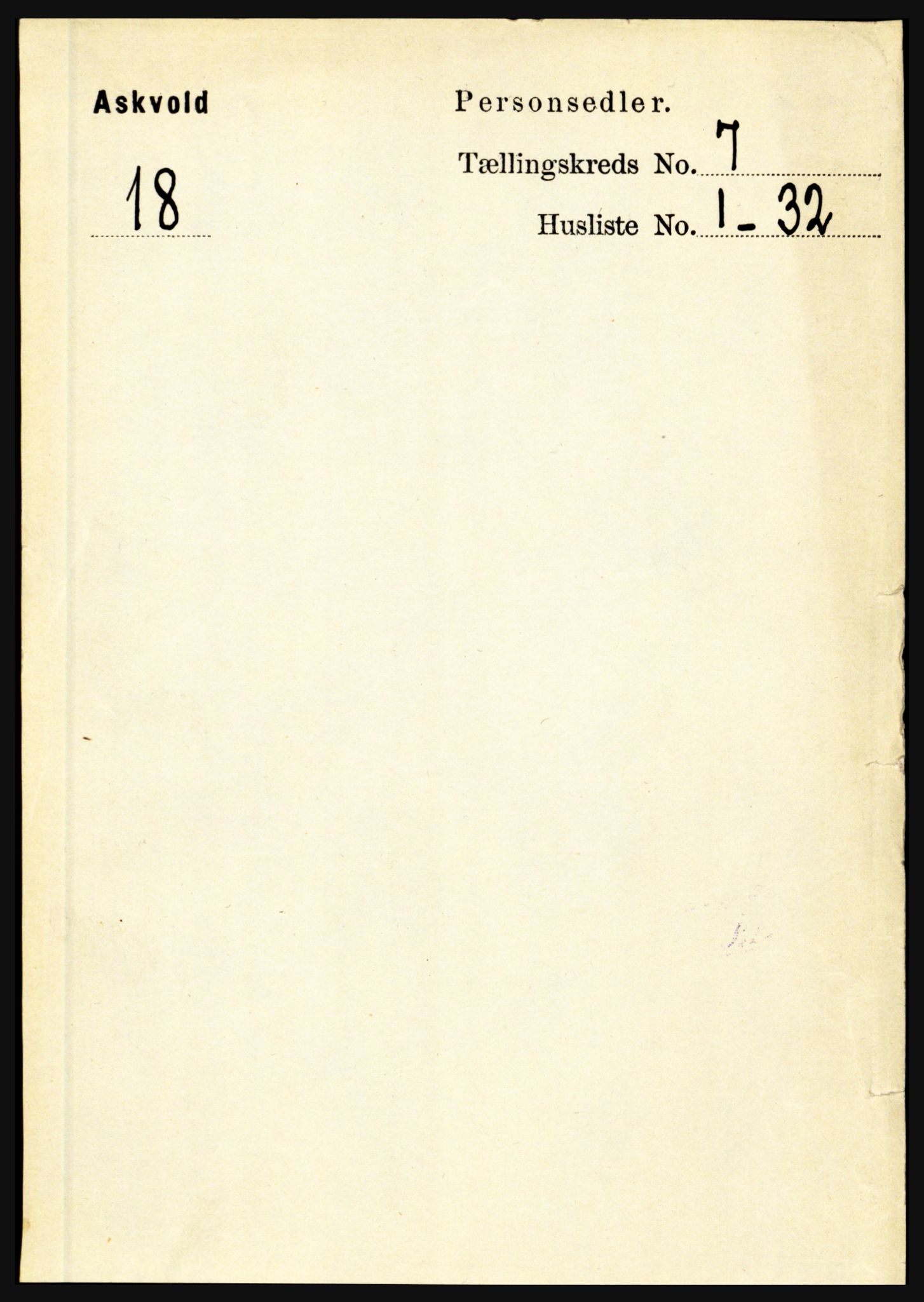 RA, 1891 census for 1428 Askvoll, 1891, p. 1884