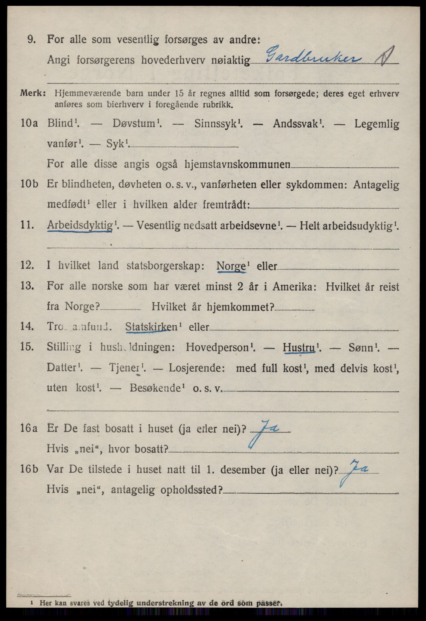 SAT, 1920 census for Vestnes, 1920, p. 3726