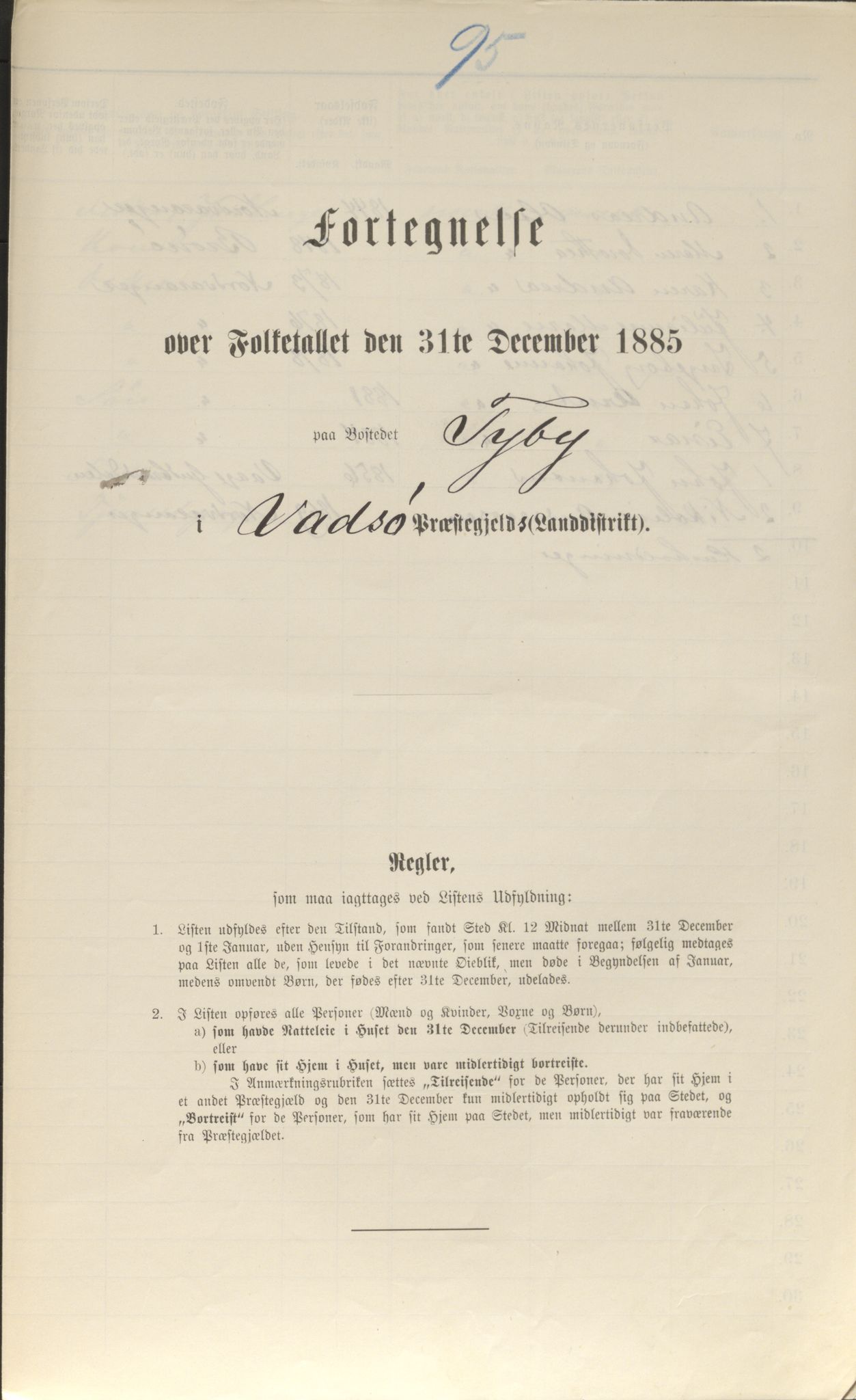 SATØ, 1885 census for 2029 Vadsø, 1885, p. 95a