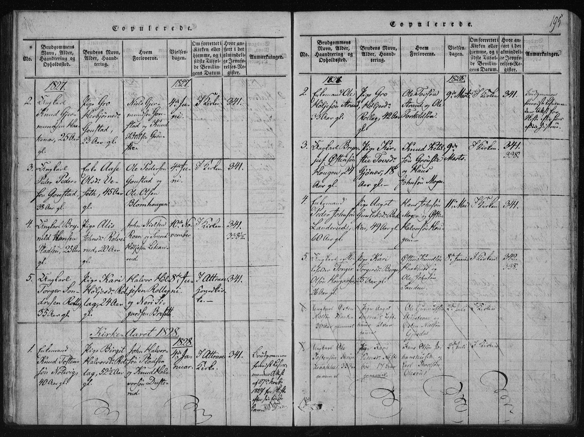 Tinn kirkebøker, SAKO/A-308/F/Fb/L0001: Parish register (official) no. II 1, 1815-1843, p. 195
