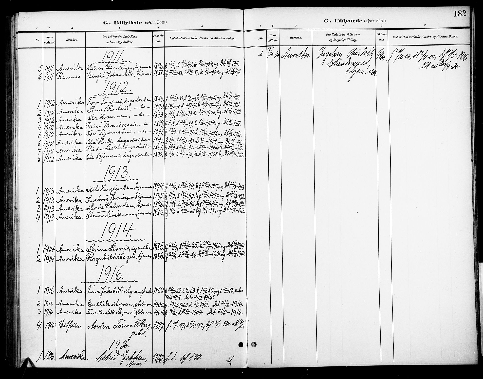 Nore kirkebøker, AV/SAKO-A-238/F/Fc/L0005: Parish register (official) no. III 5, 1898-1922, p. 182