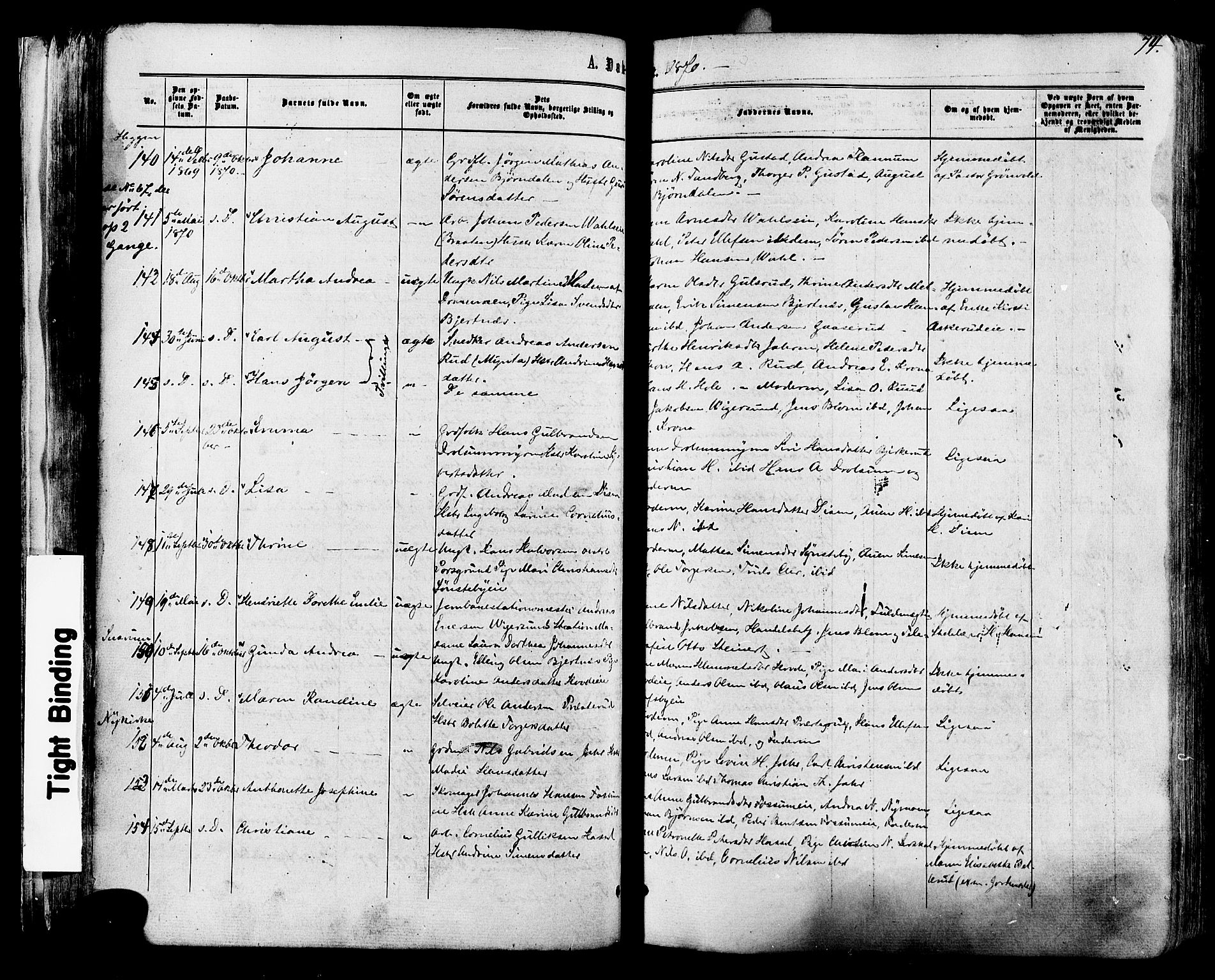 Modum kirkebøker, SAKO/A-234/F/Fa/L0010: Parish register (official) no. 10, 1865-1876, p. 74