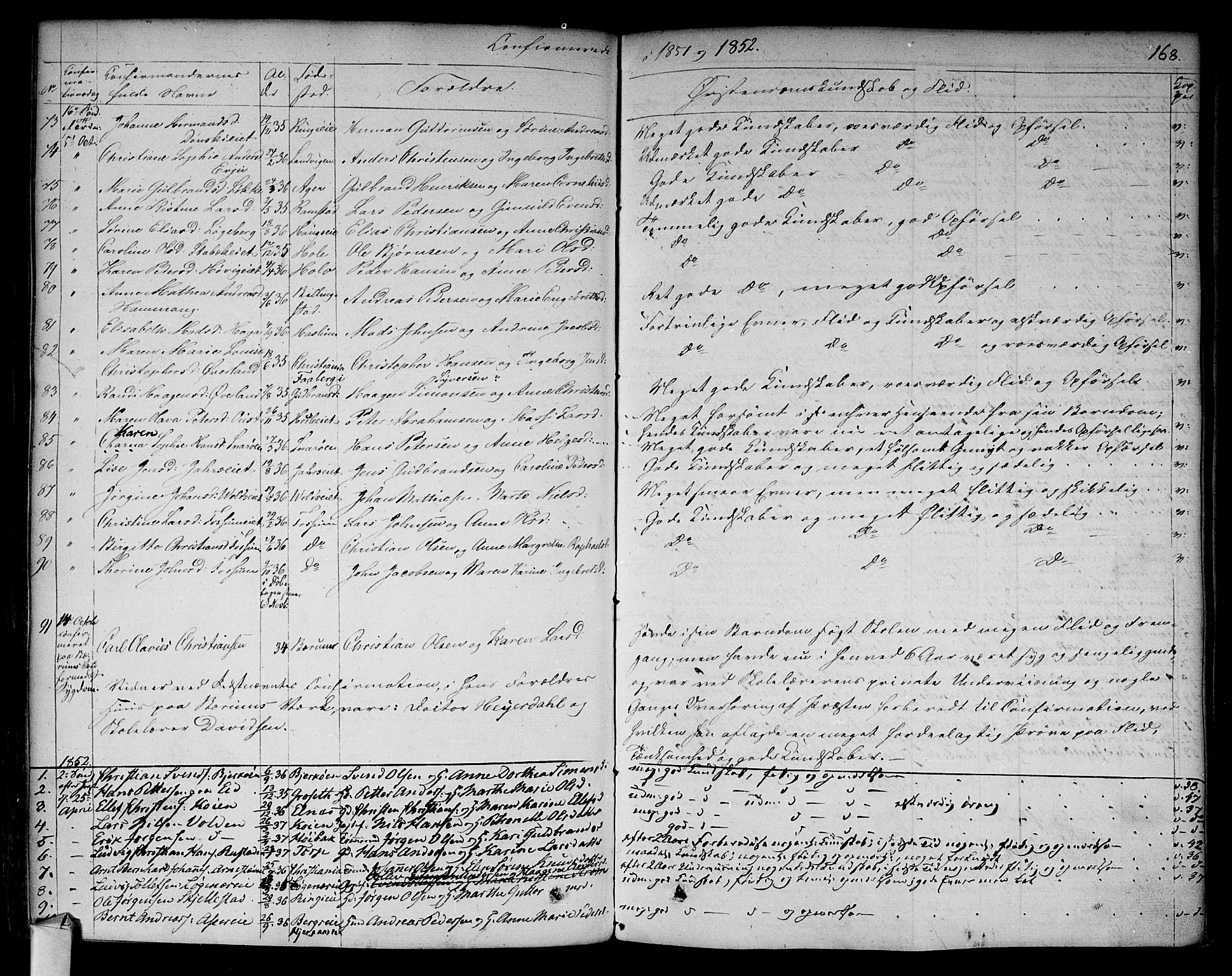Asker prestekontor Kirkebøker, SAO/A-10256a/F/Fa/L0009: Parish register (official) no. I 9, 1825-1878, p. 168