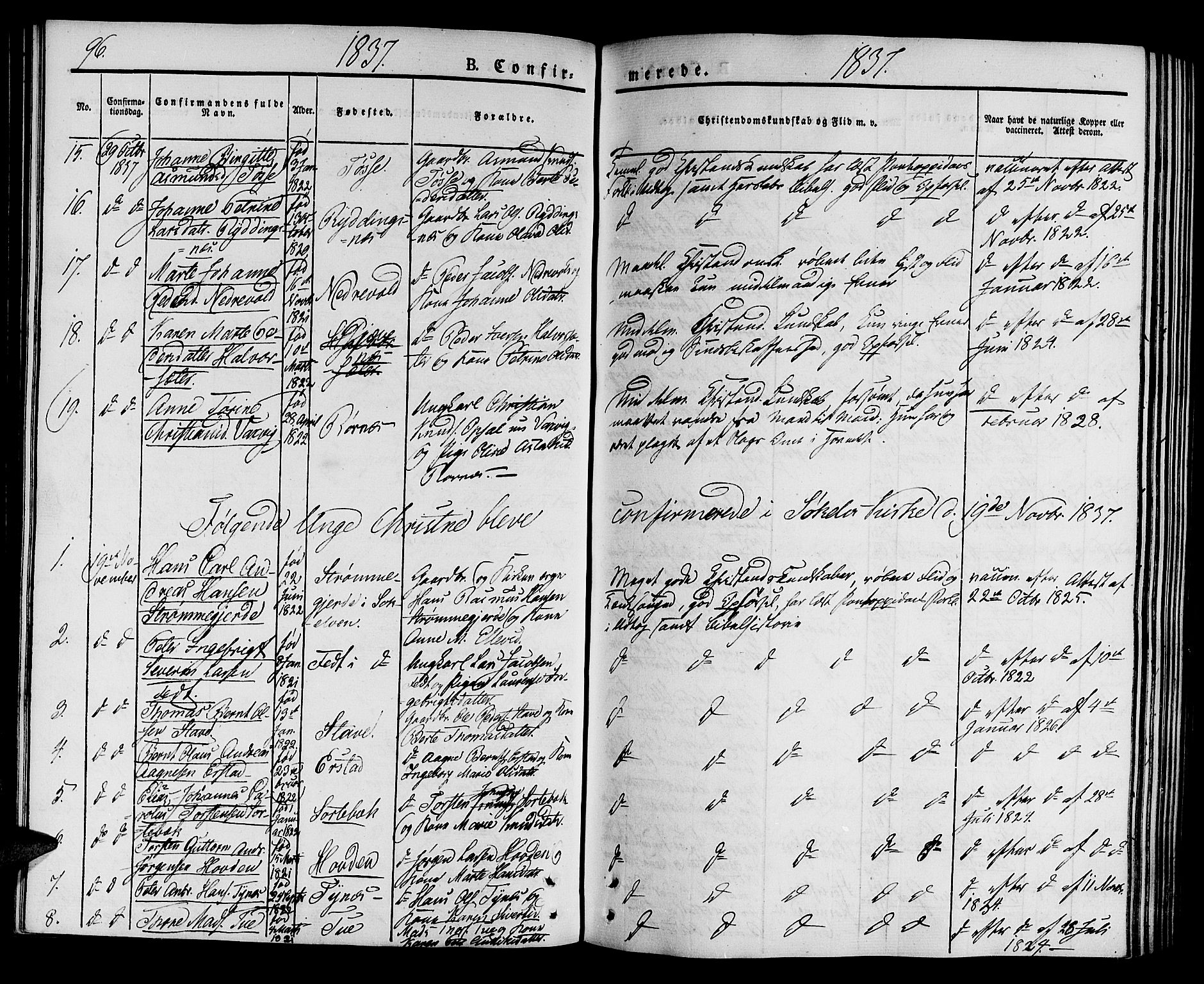 Ministerialprotokoller, klokkerbøker og fødselsregistre - Møre og Romsdal, AV/SAT-A-1454/522/L0311: Parish register (official) no. 522A06, 1832-1842, p. 96